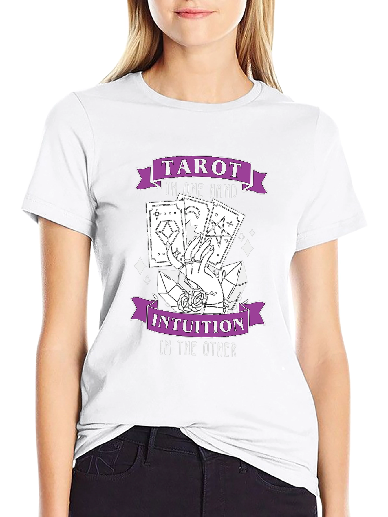 Black Tarot Intuition Graphic T-Shirt - Stylish and Unique view 9
