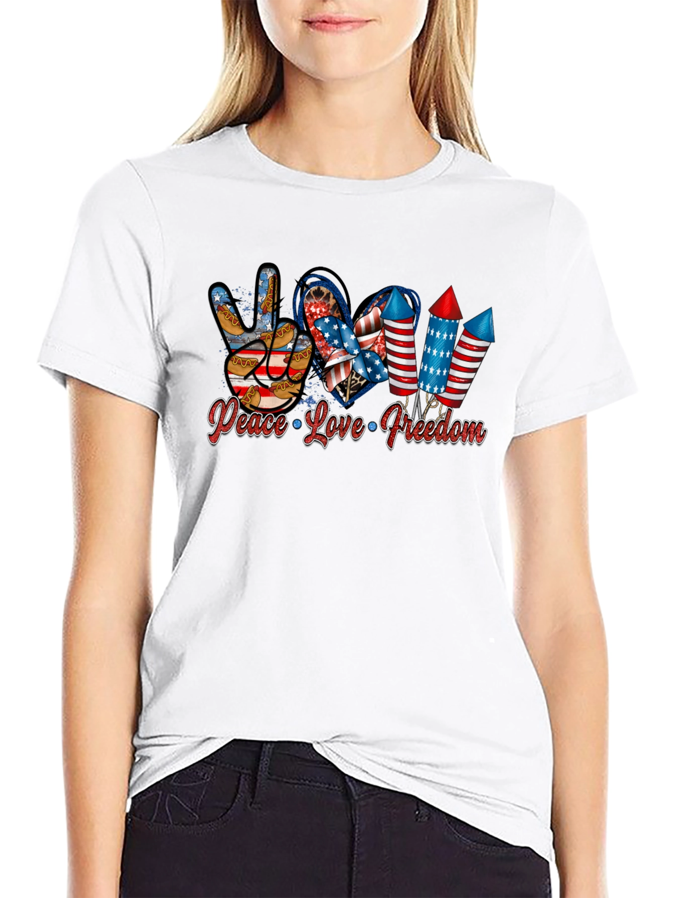 Peace Love Freedom Patriotic T-Shirt - 9