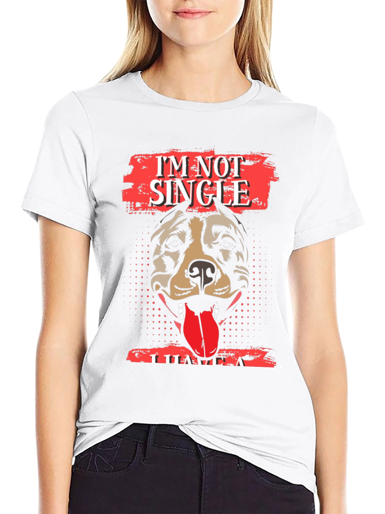 Black I'm Not Single, I Have A Dog T-Shirt - Black view 9