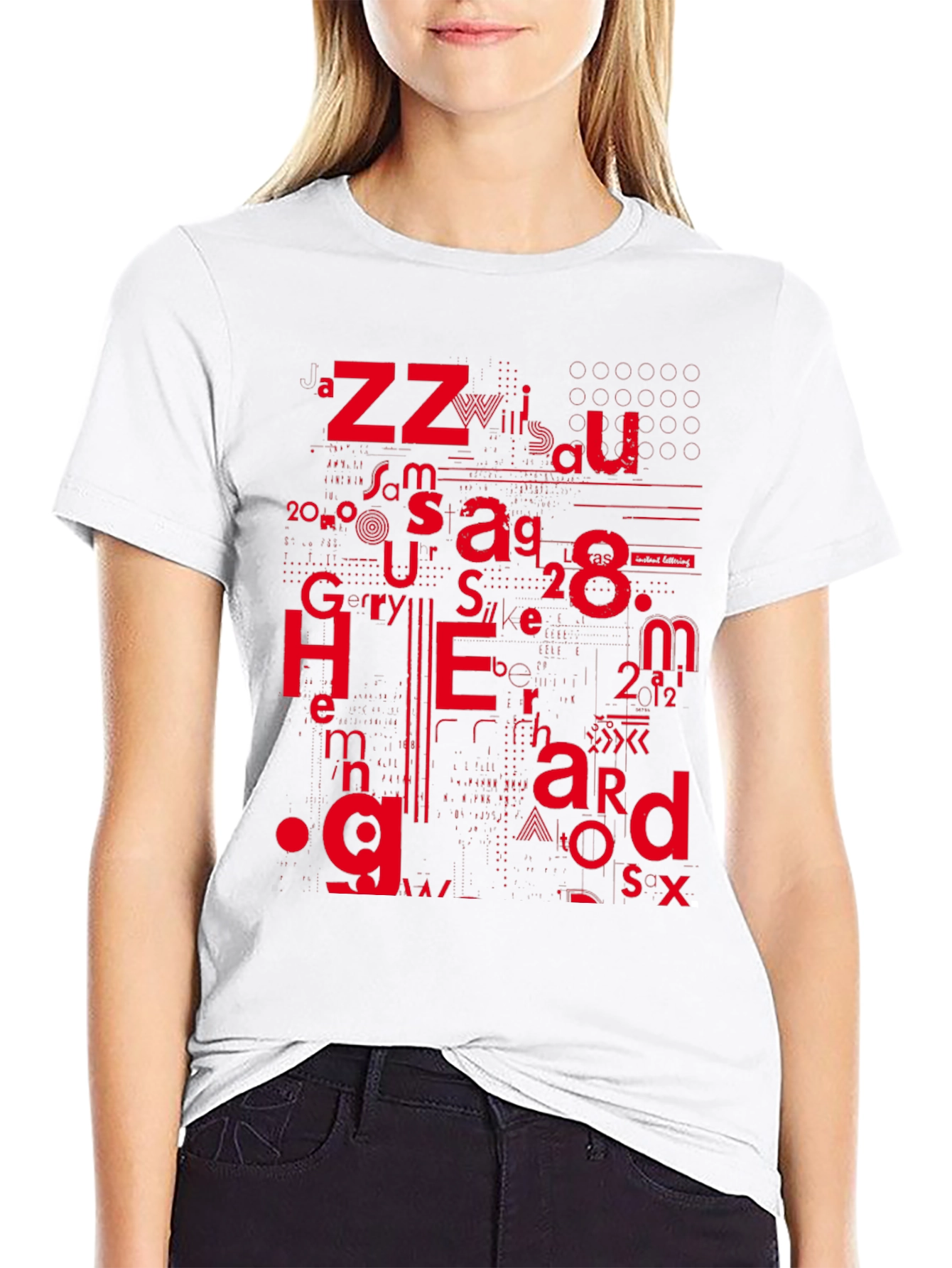 Abstract Typographic Graphic Black T-Shirt - 9