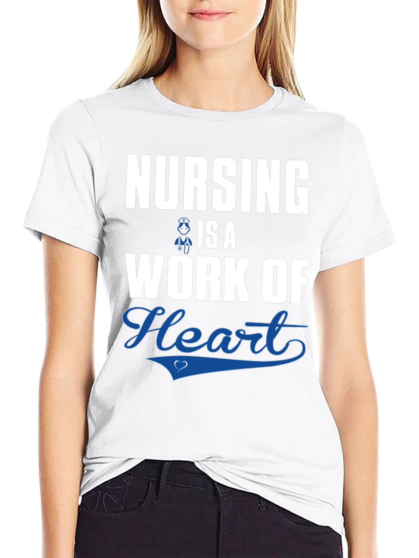 Black Nursing is a Work of Heart T-Shirt view 9