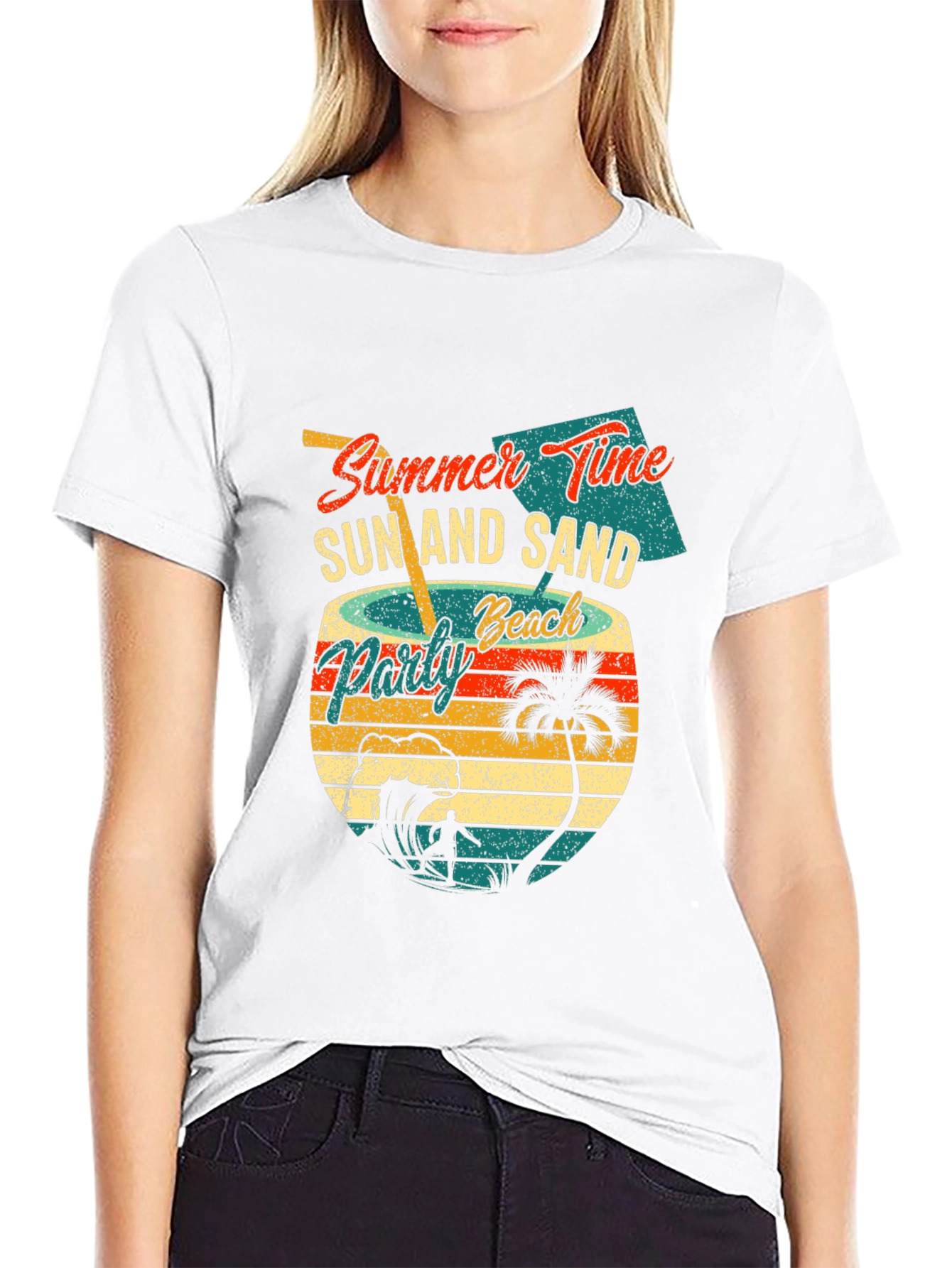 Black Summer Time Beach Party Graphic T-Shirt view 9