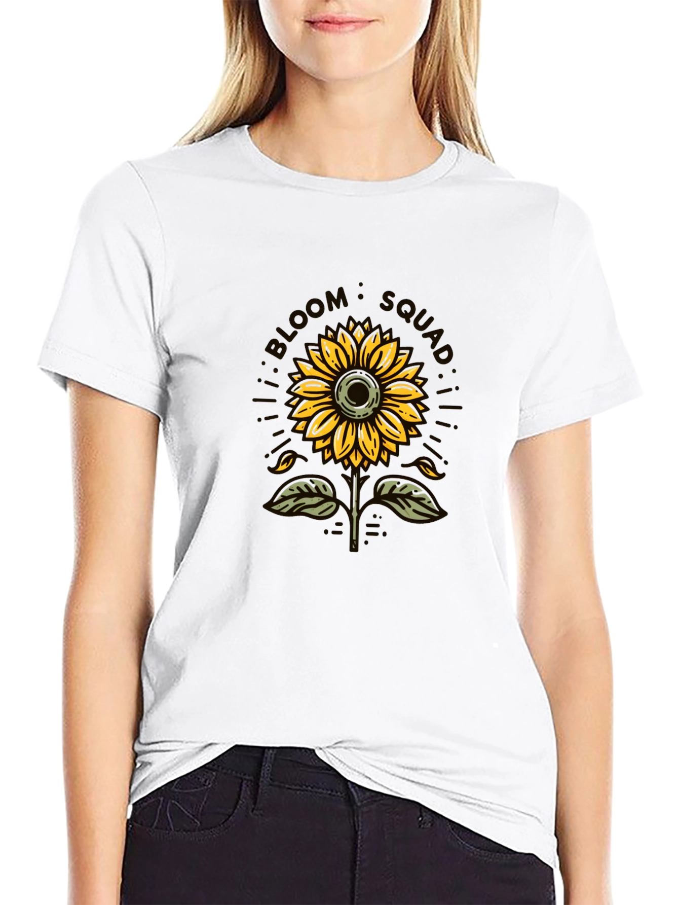 Black Bloom Squad Sunflower Graphic Tee view 9