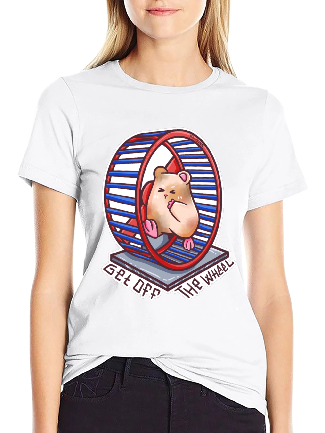 Black Hamster Wheel T-Shirt - Get Off The Wheel view 9