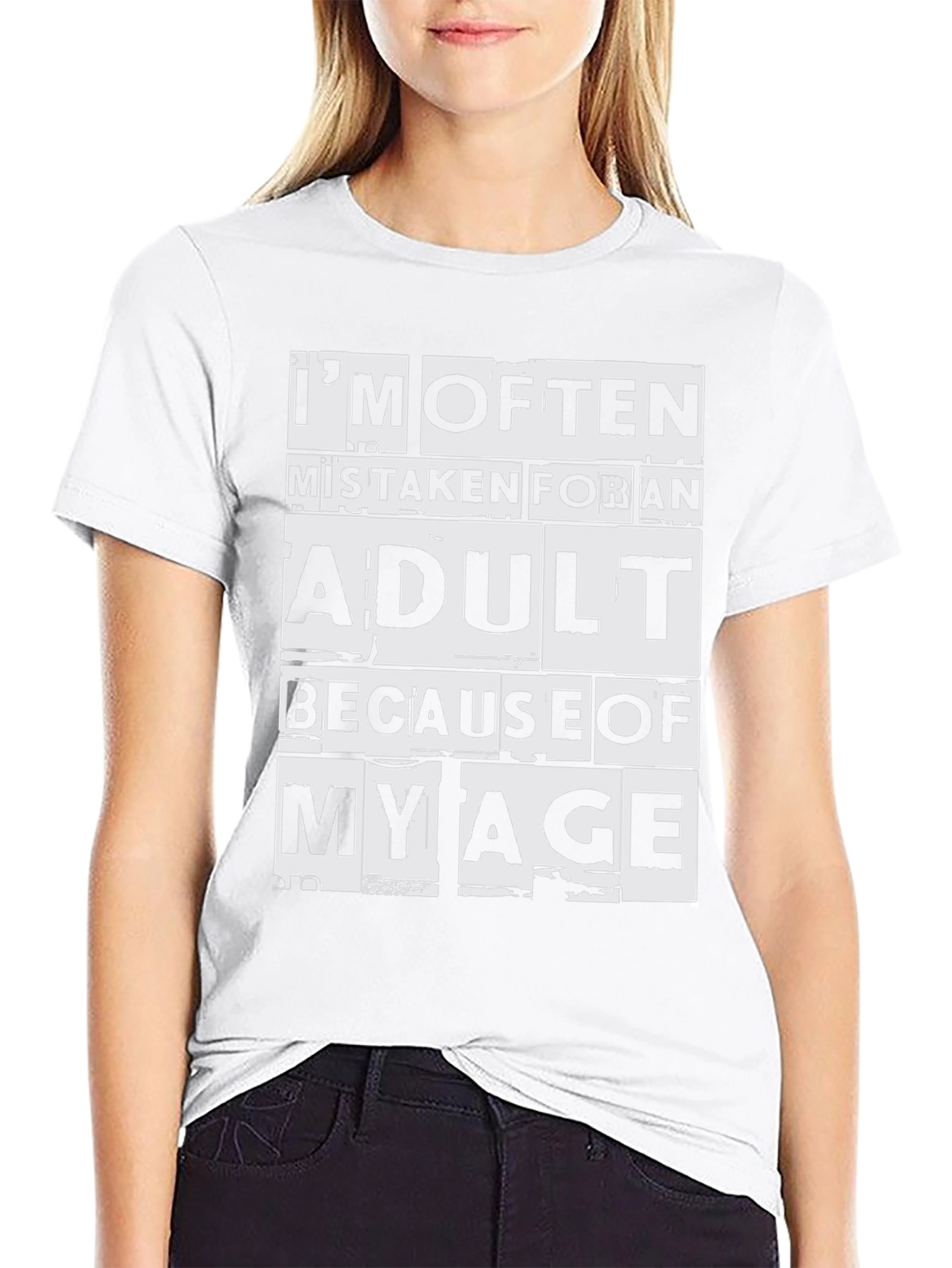 Black I'm Often Mistaken Adult T-Shirt view 9