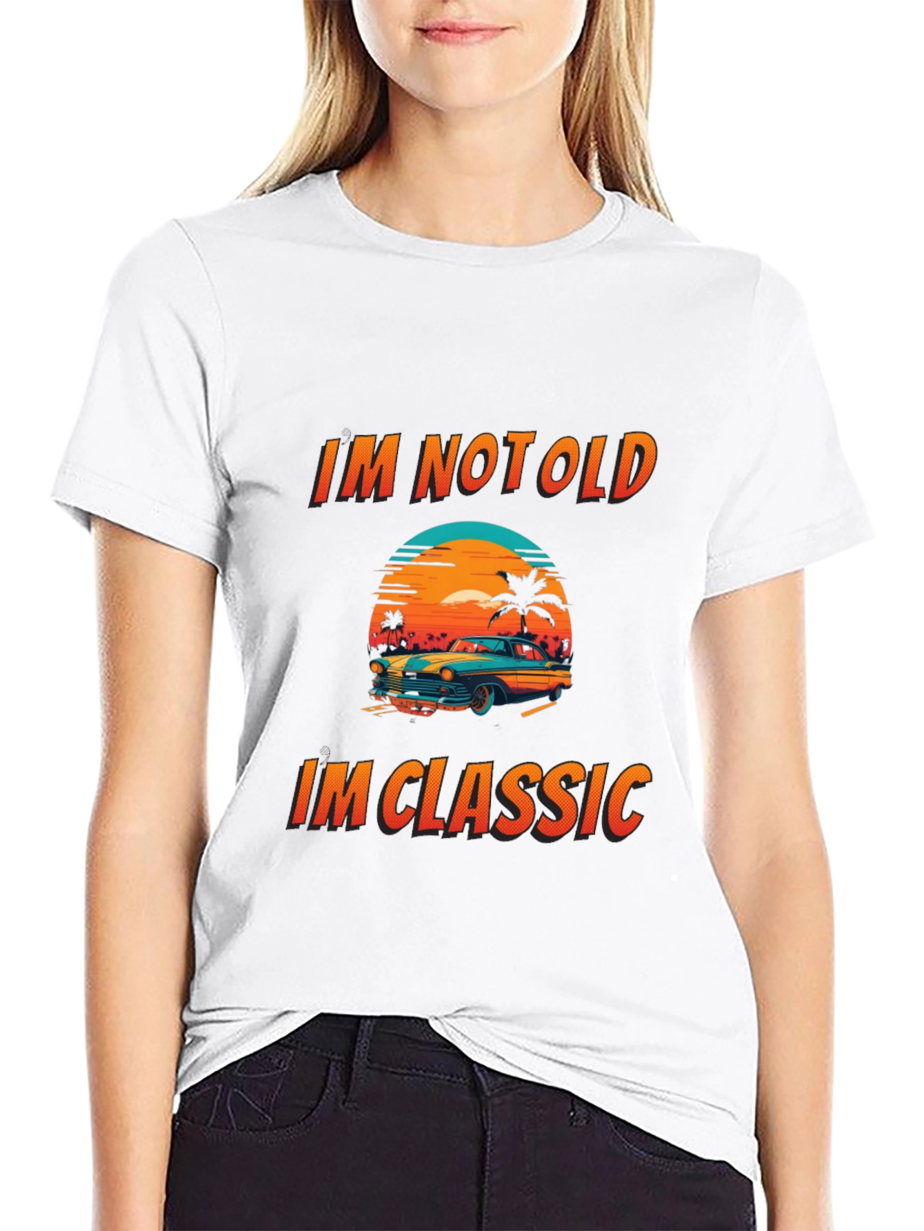 Black Classic Car Graphic T-Shirt - Im Not Old, Im Classic view 9