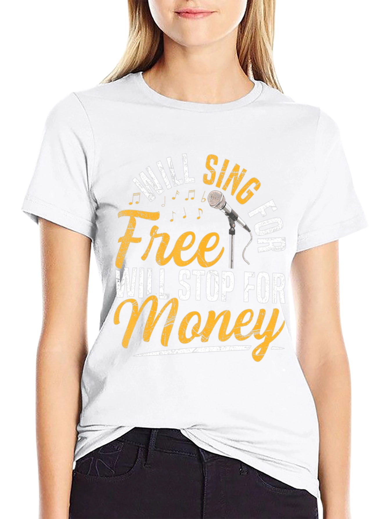 Black Will Sing for Free Men's Black T-Shirt view 9
