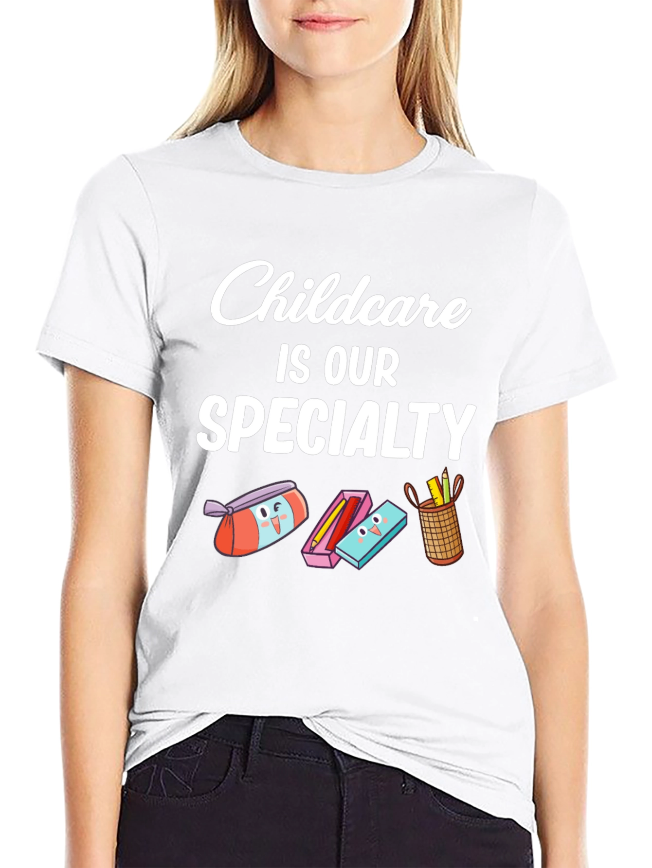 Black Childcare Is Our Specialty Graphic Tee view 9