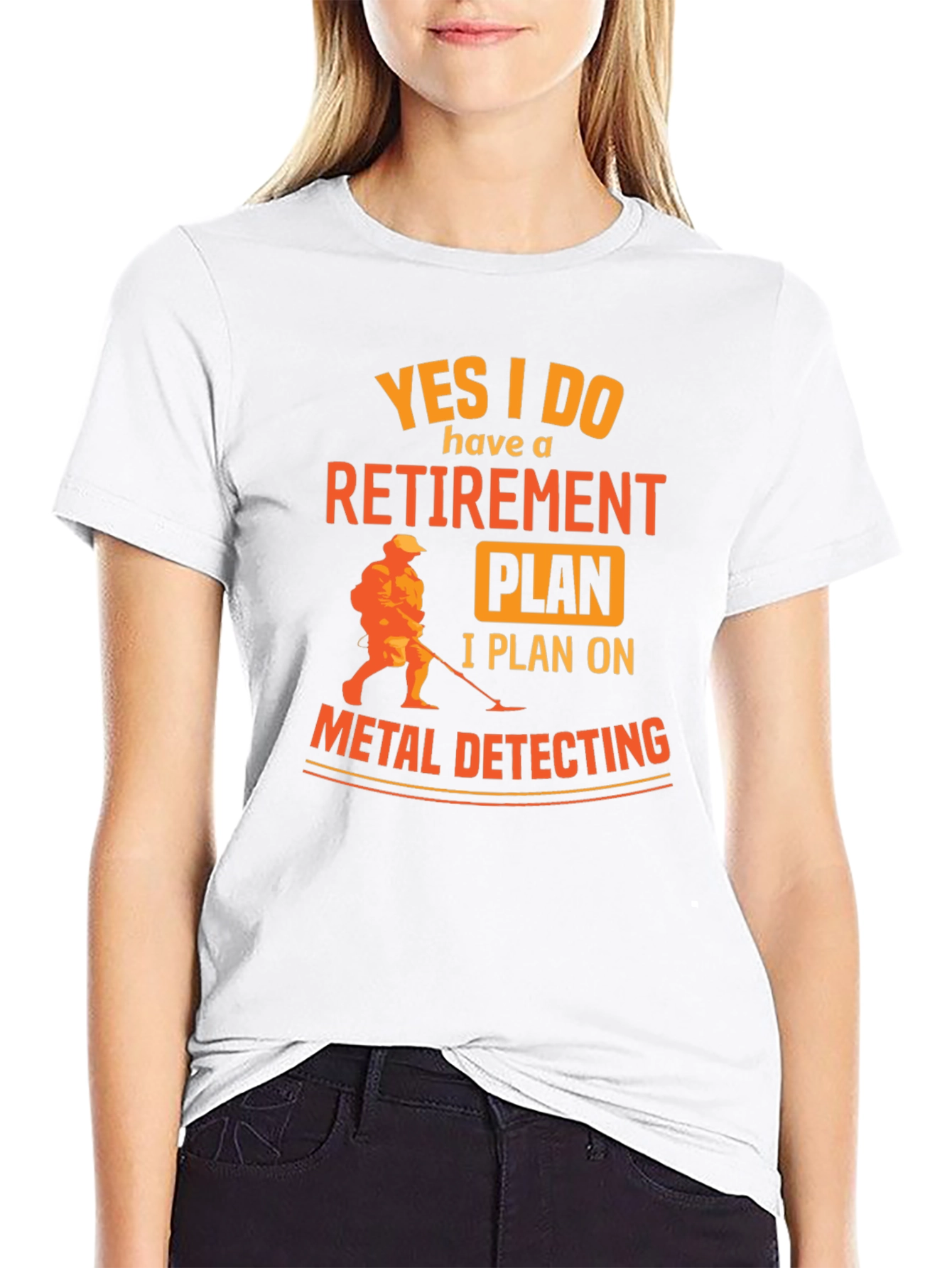 Black Retirement Plan Metal Detecting Graphic Tee view 9