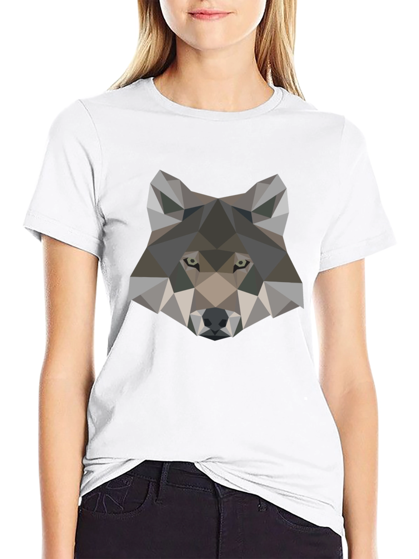 Black Geometric Wolf Graphic Tee - Stylish Men's T-Shirt view 9