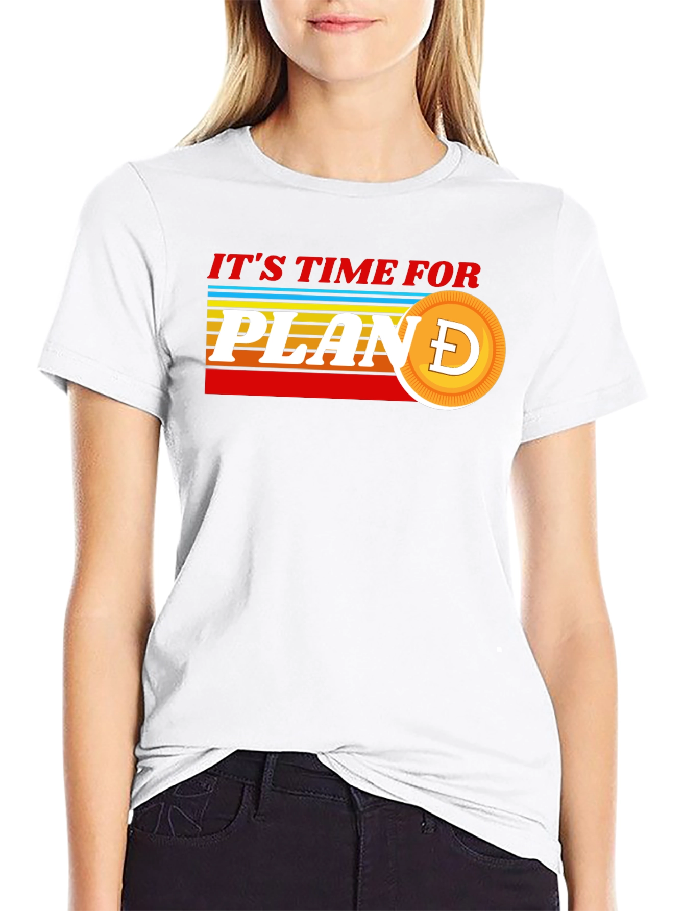 Black It's Time For Plan Doge T-Shirt view 9