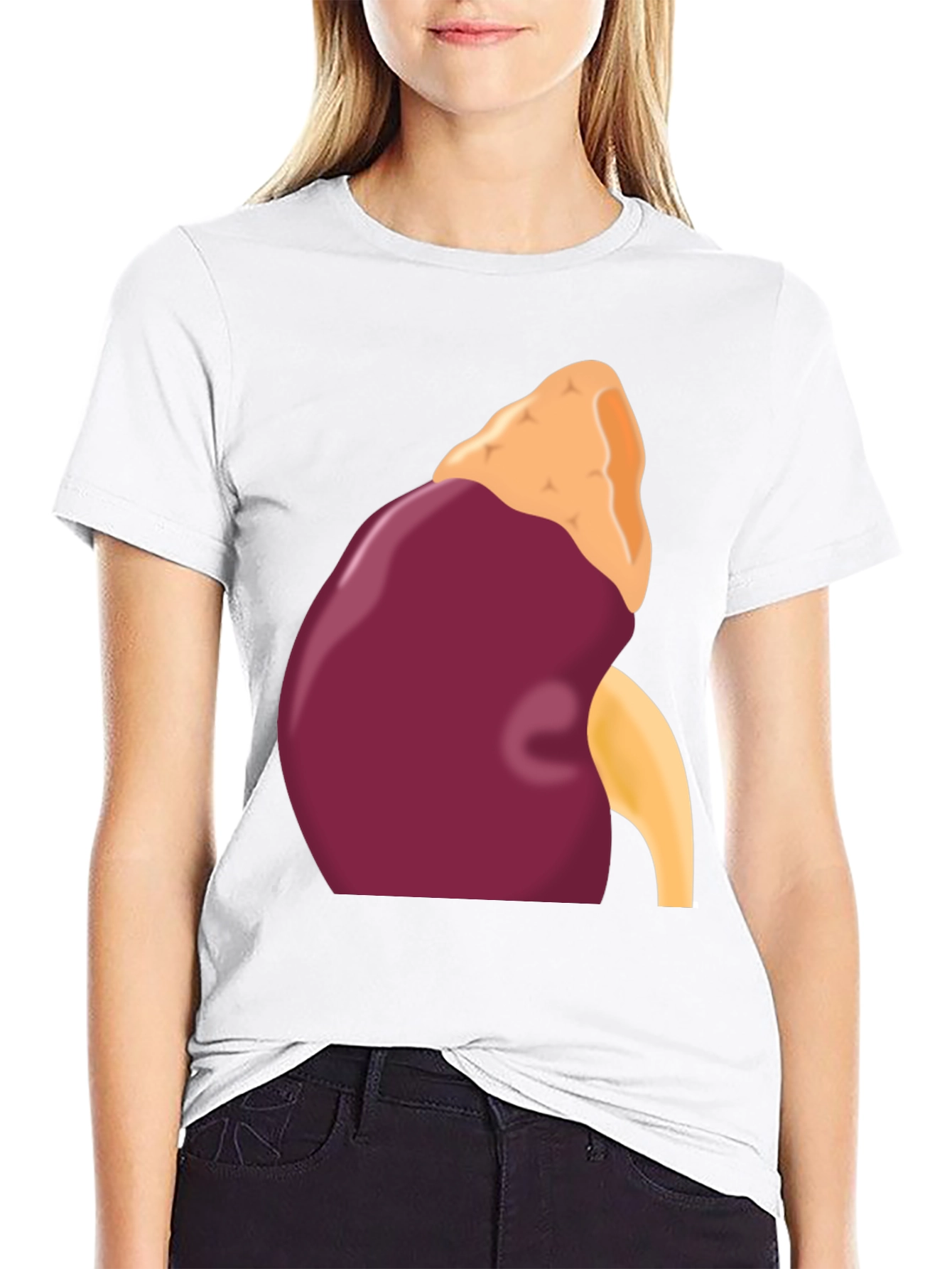 Black Kidney Graphic Black T-Shirt view 9