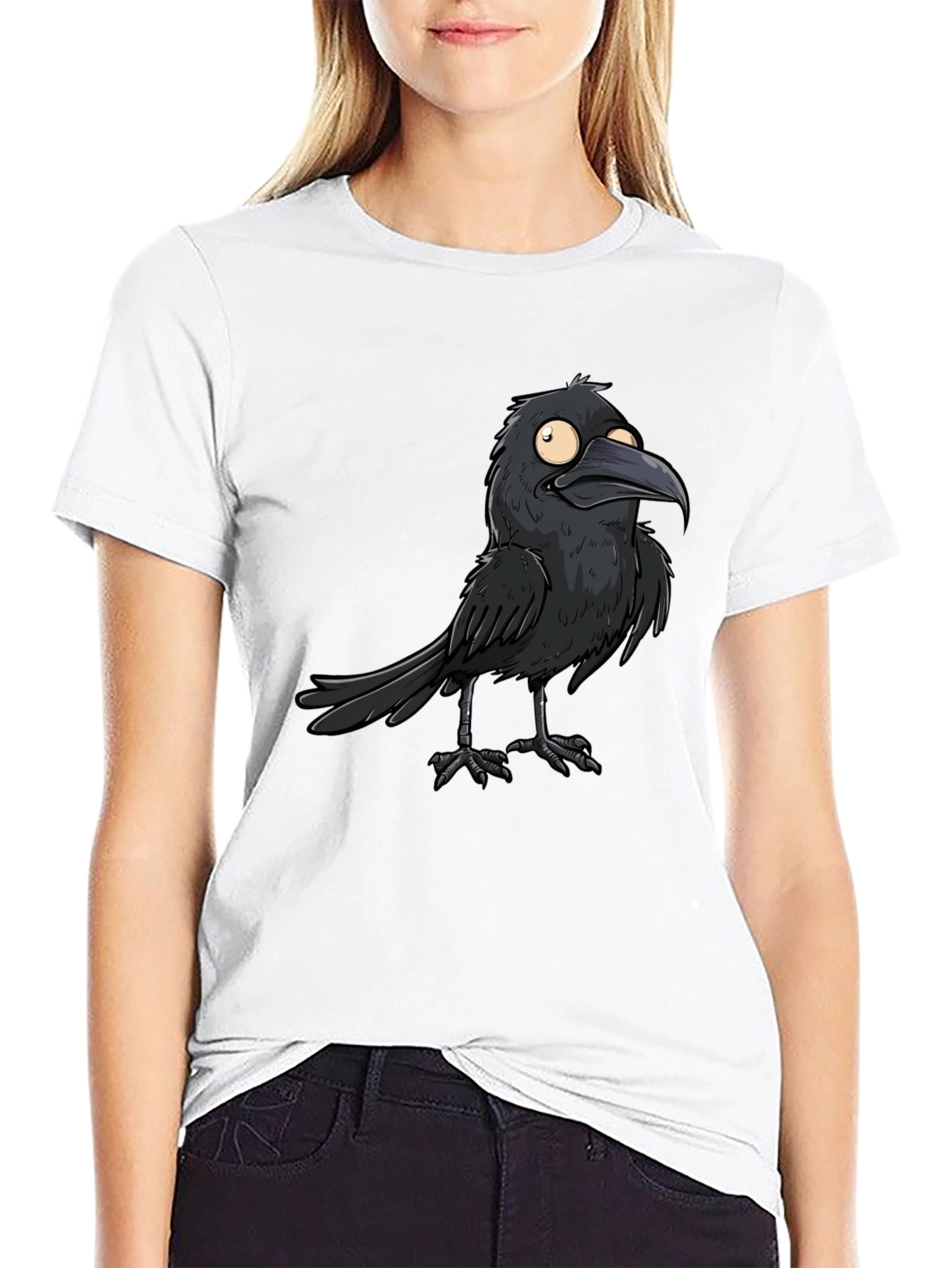 Black Raven Graphic Tee - Cool Bird Design T-Shirt view 9