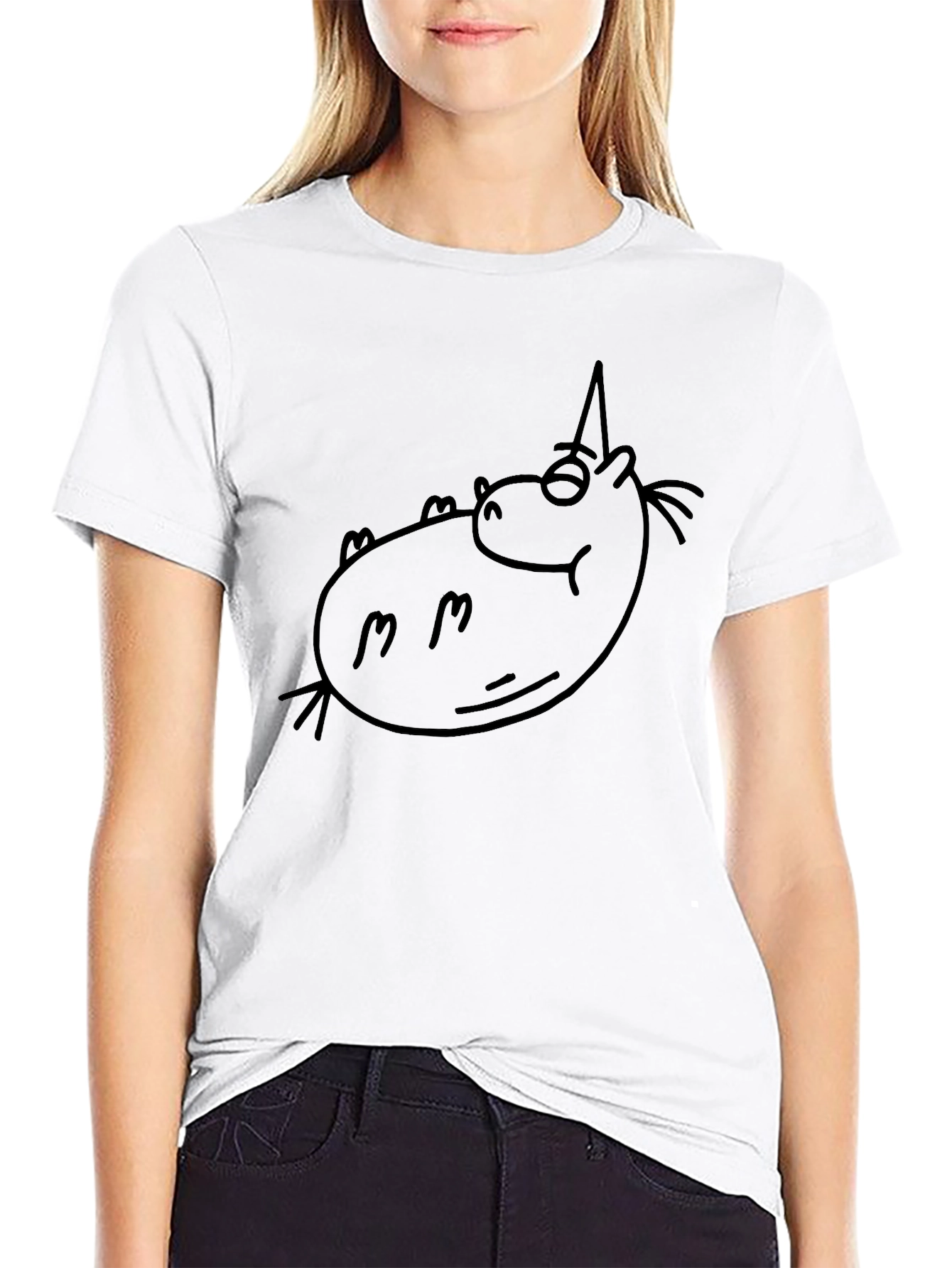 Black Funny Unicorn T-Shirt - Black Cotton Tee view 9