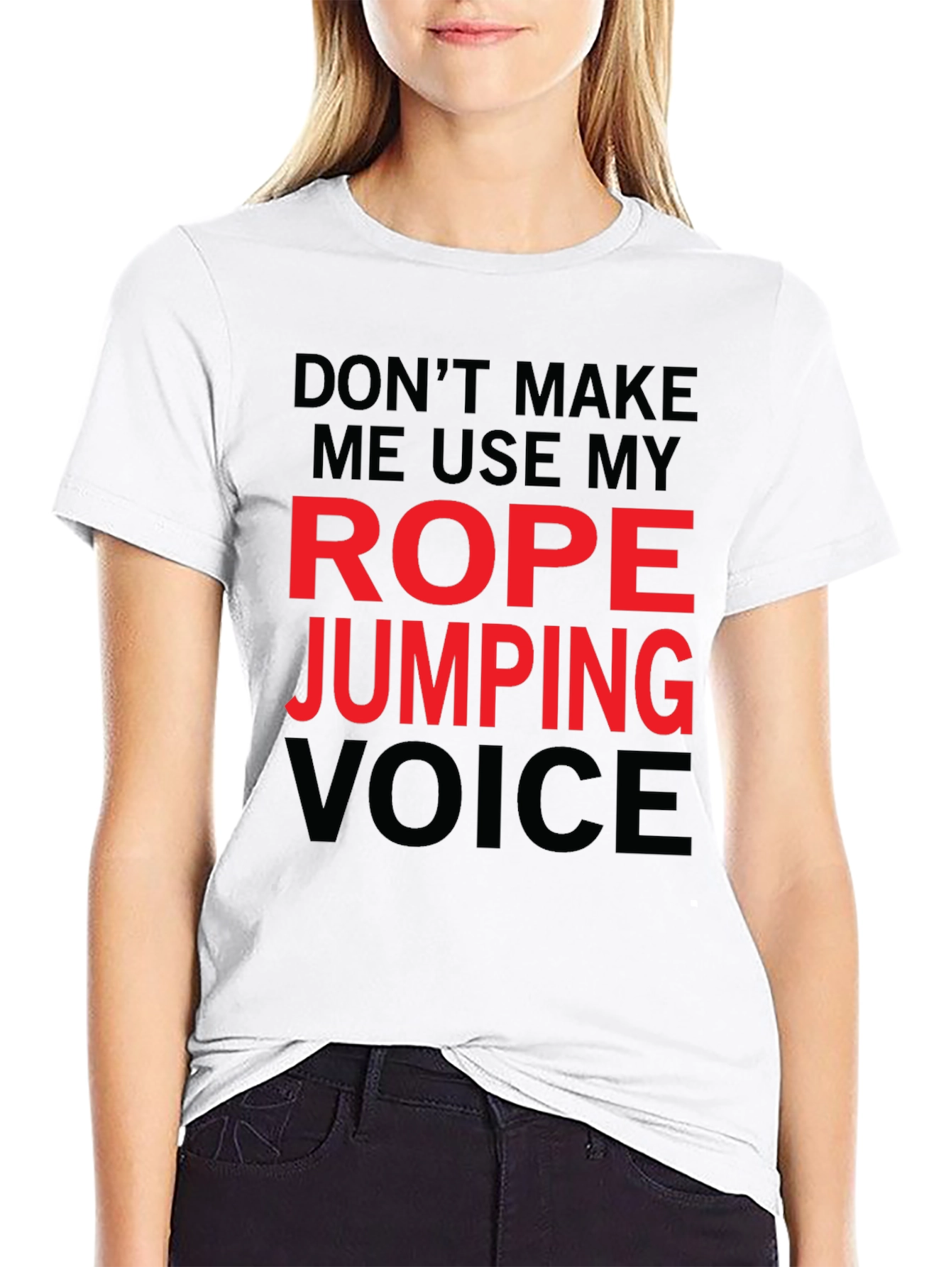 Black Rope Jumping Voice Funny T-Shirt view 9