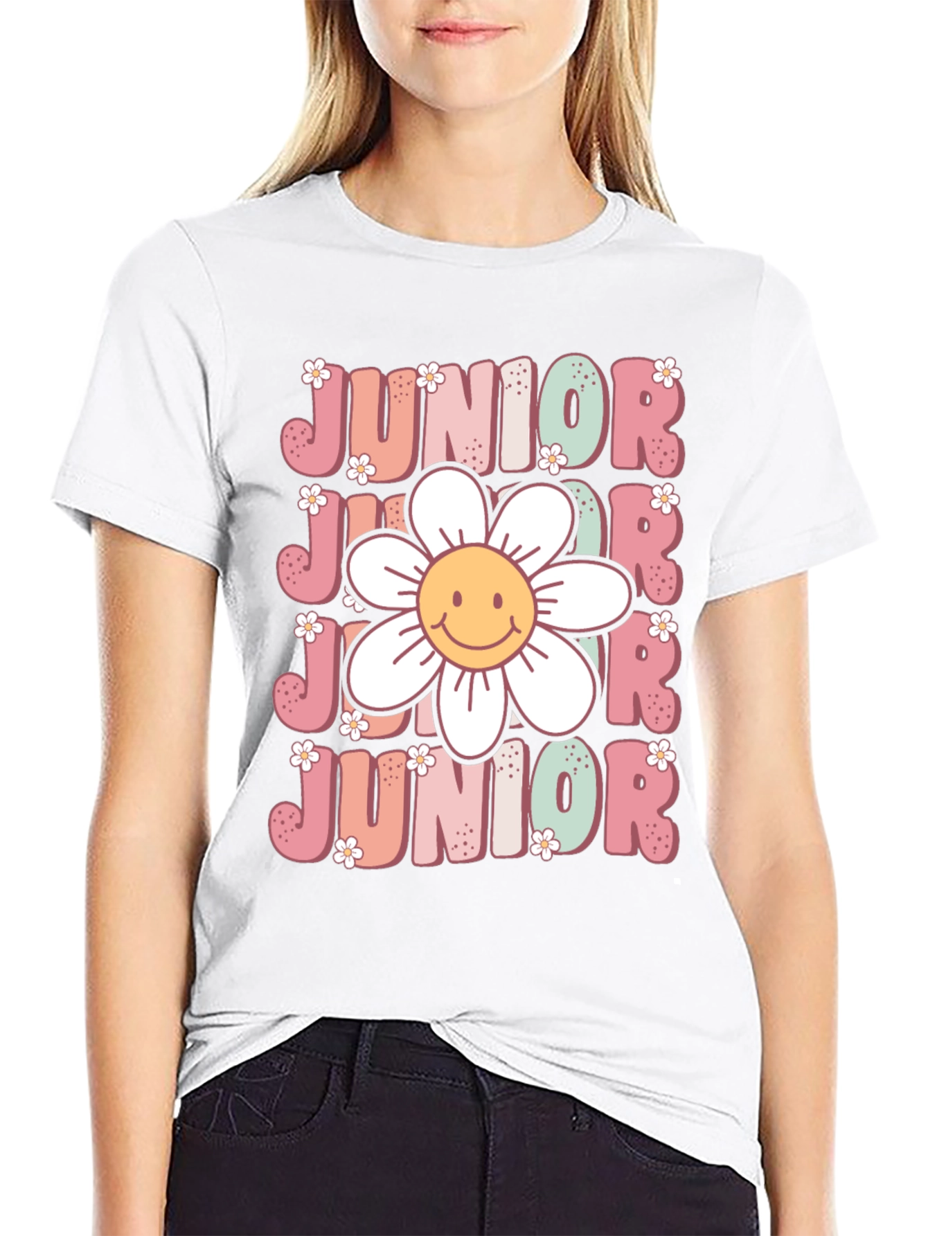 Black Junior Smiley Face T-Shirt view 9
