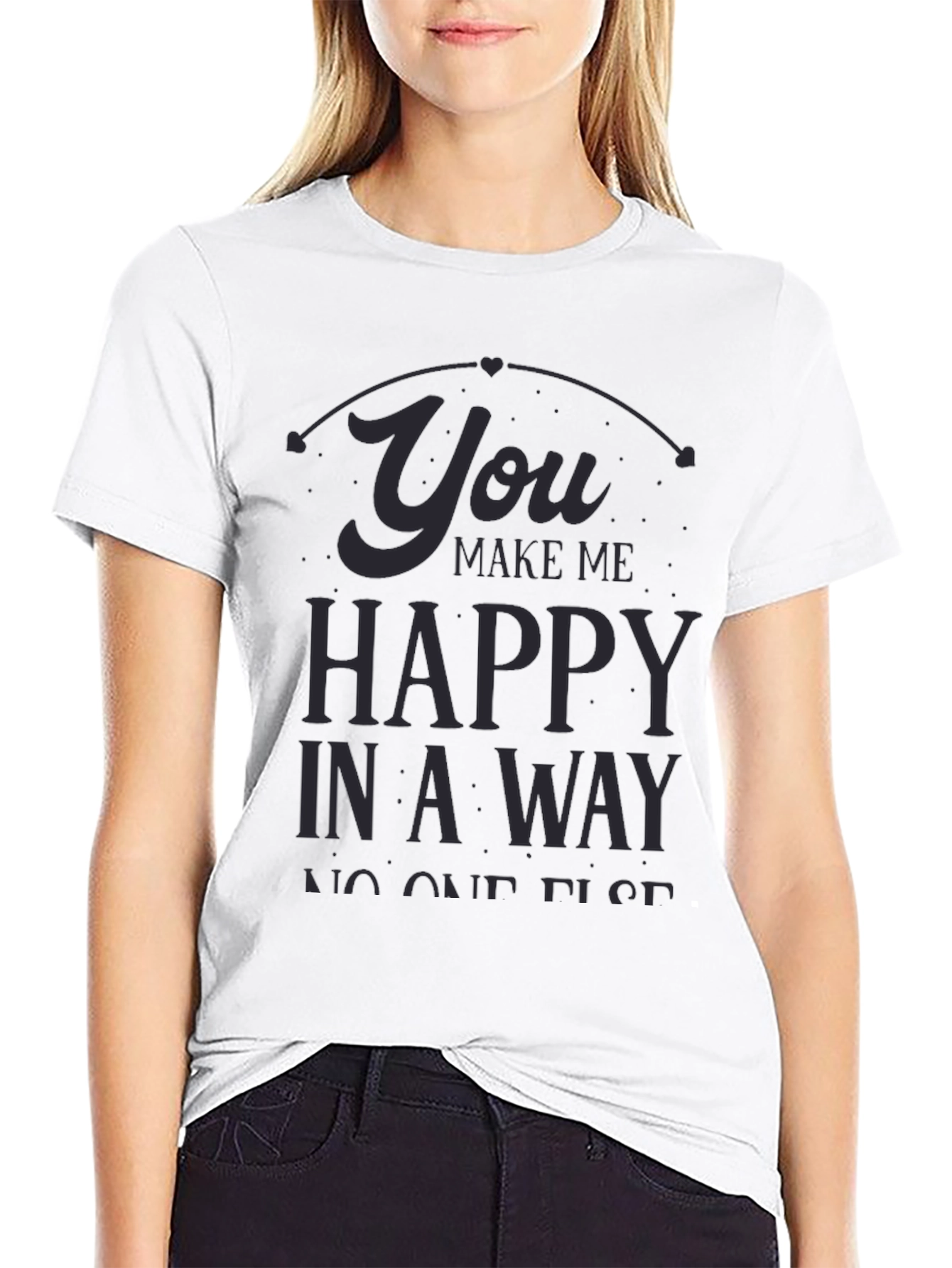 Black You Make Me Happy Black Graphic Tee view 9