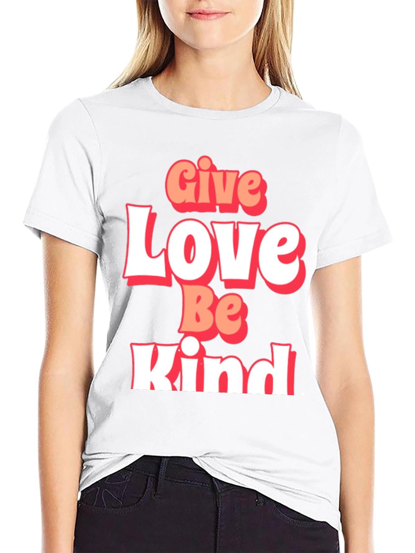 Black Give Love Be Kind Graphic T-Shirt view 9