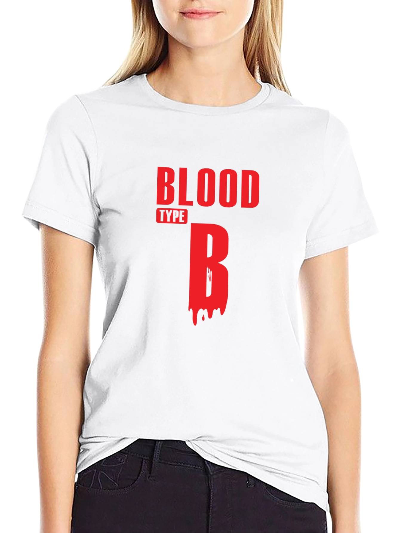Black Blood Type B Graphic T-Shirt - Casual Cotton Tee view 9