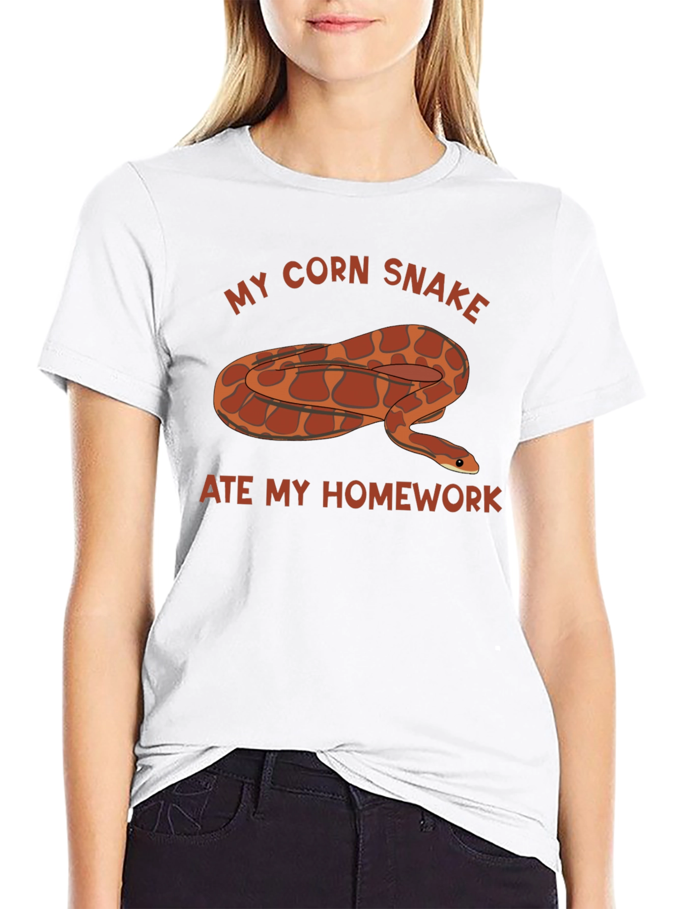 Black My Corn Snake Ate My Homework T-Shirt view 9