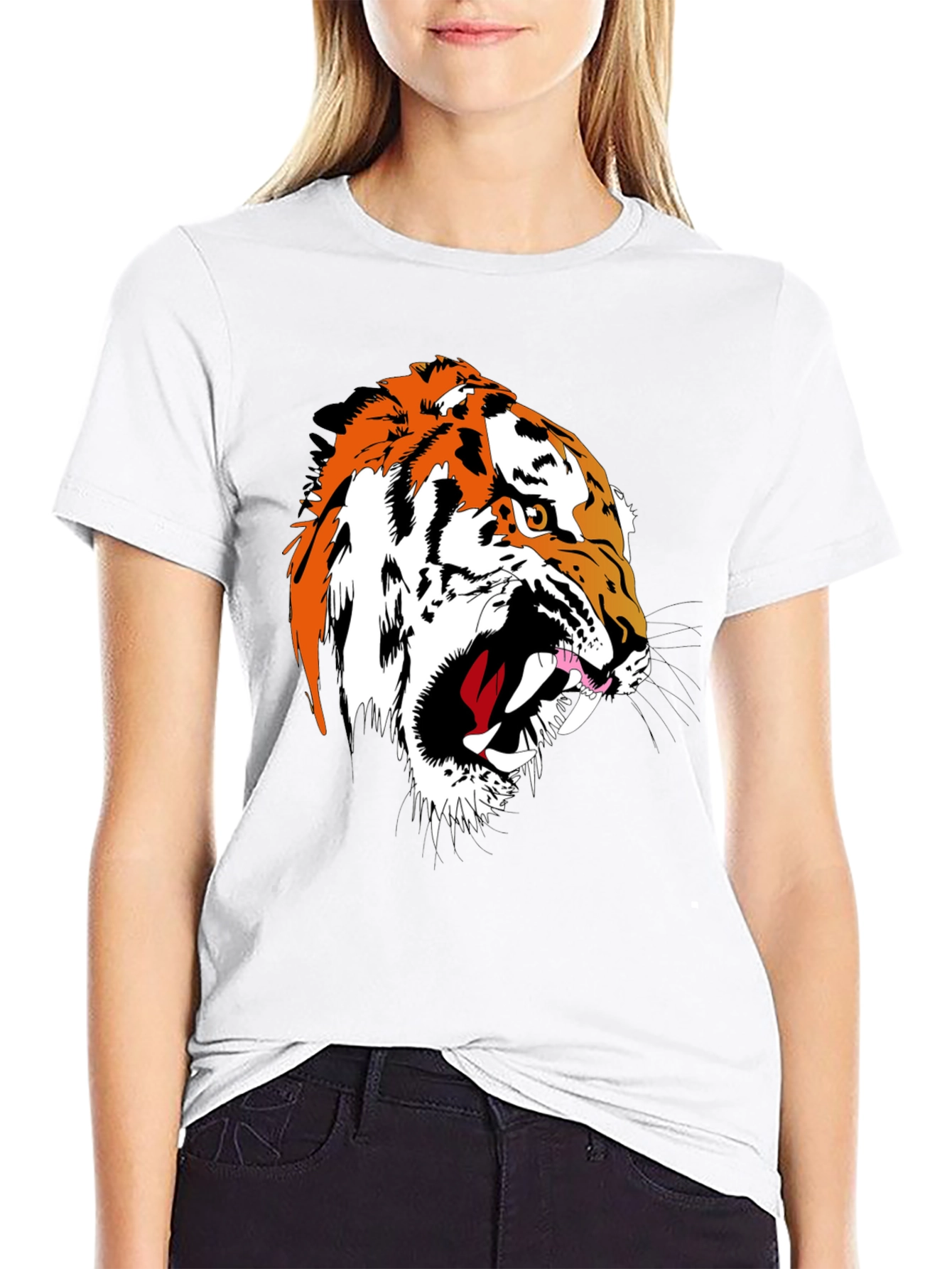 Black Tiger Graphic Tee - Fierce Black T-Shirt view 9