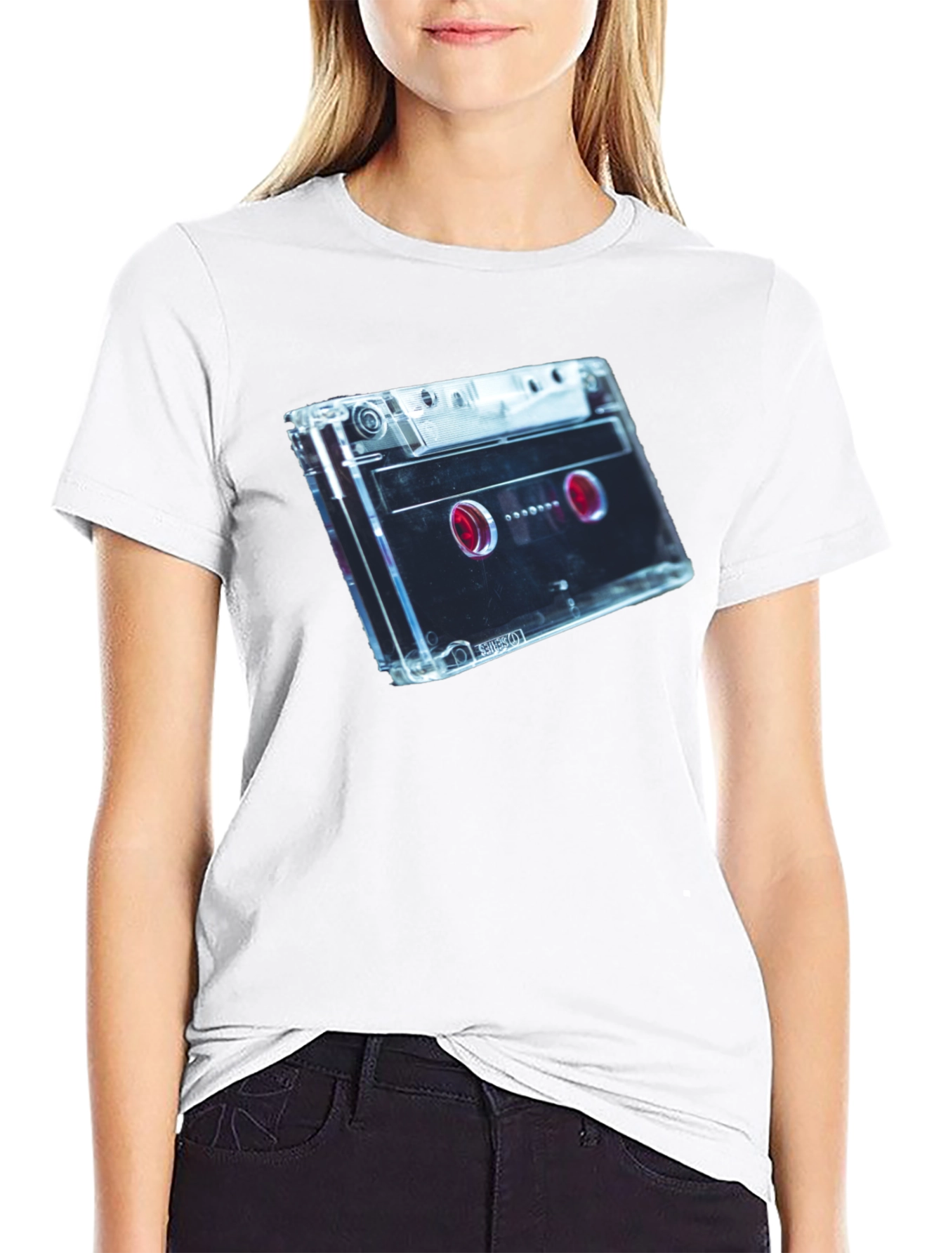 Black Retro Cassette Tape Graphic Tee - Black view 9