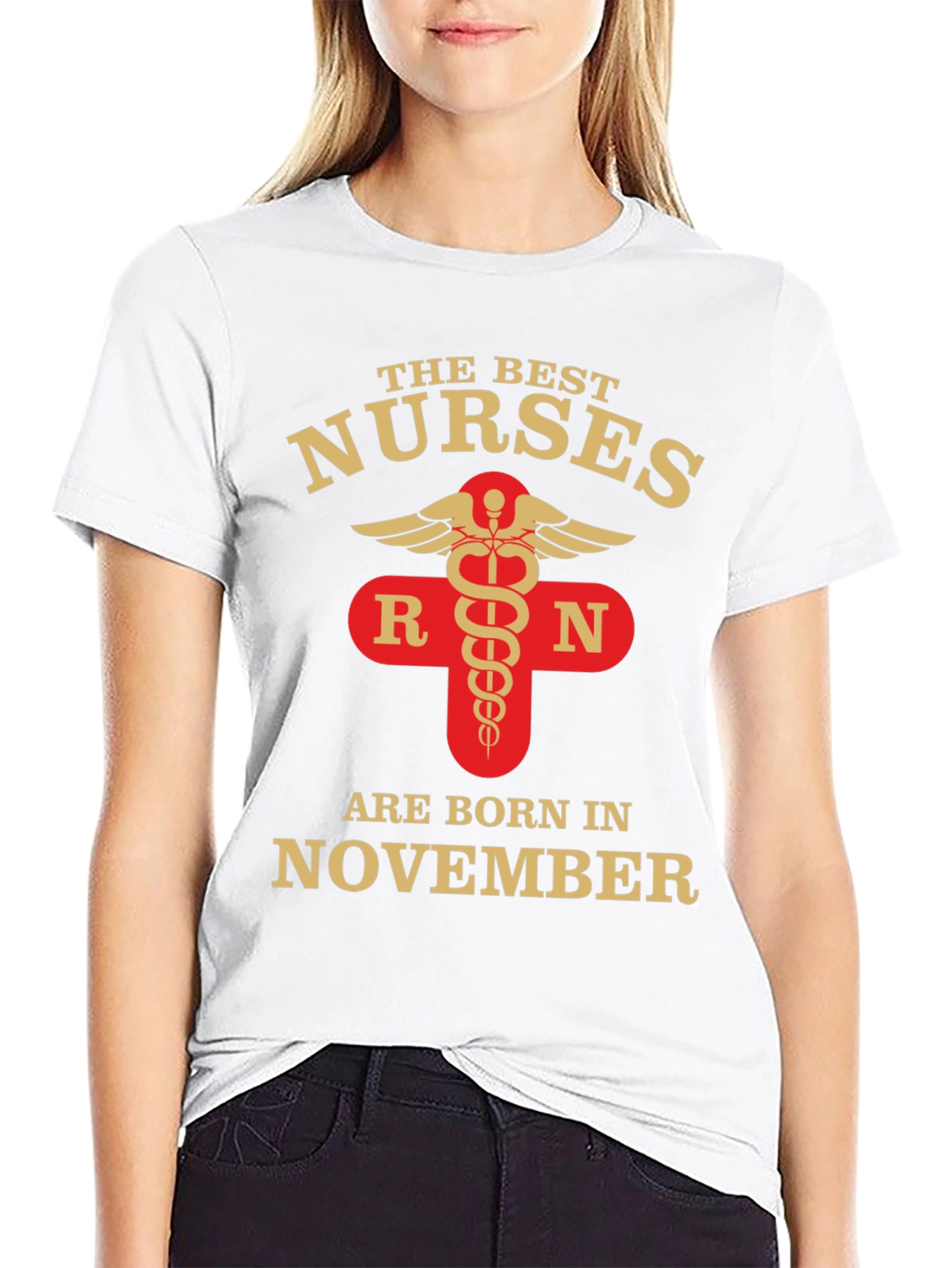 Black Best Nurses are Born in November T-Shirt view 9