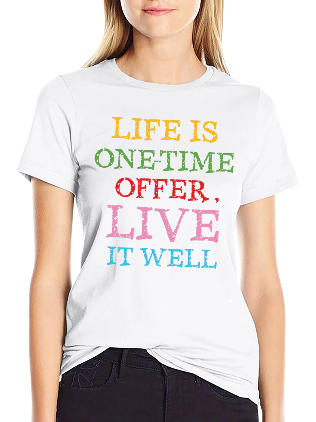 Black Life is One-Time Offer Slogan T-Shirt view 9