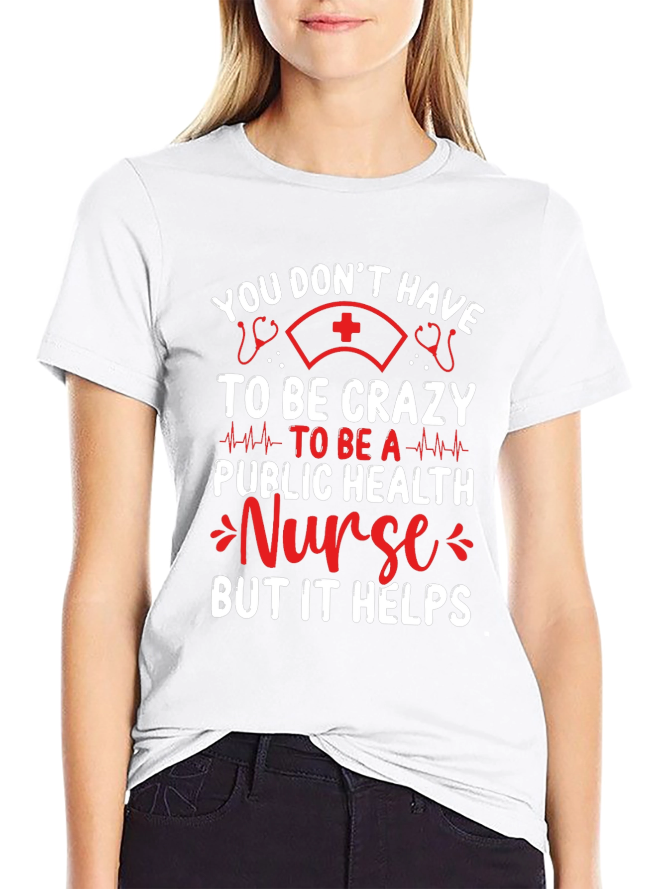 Black Funny Nurse T-Shirt: You Don't Have to Be Crazy view 9
