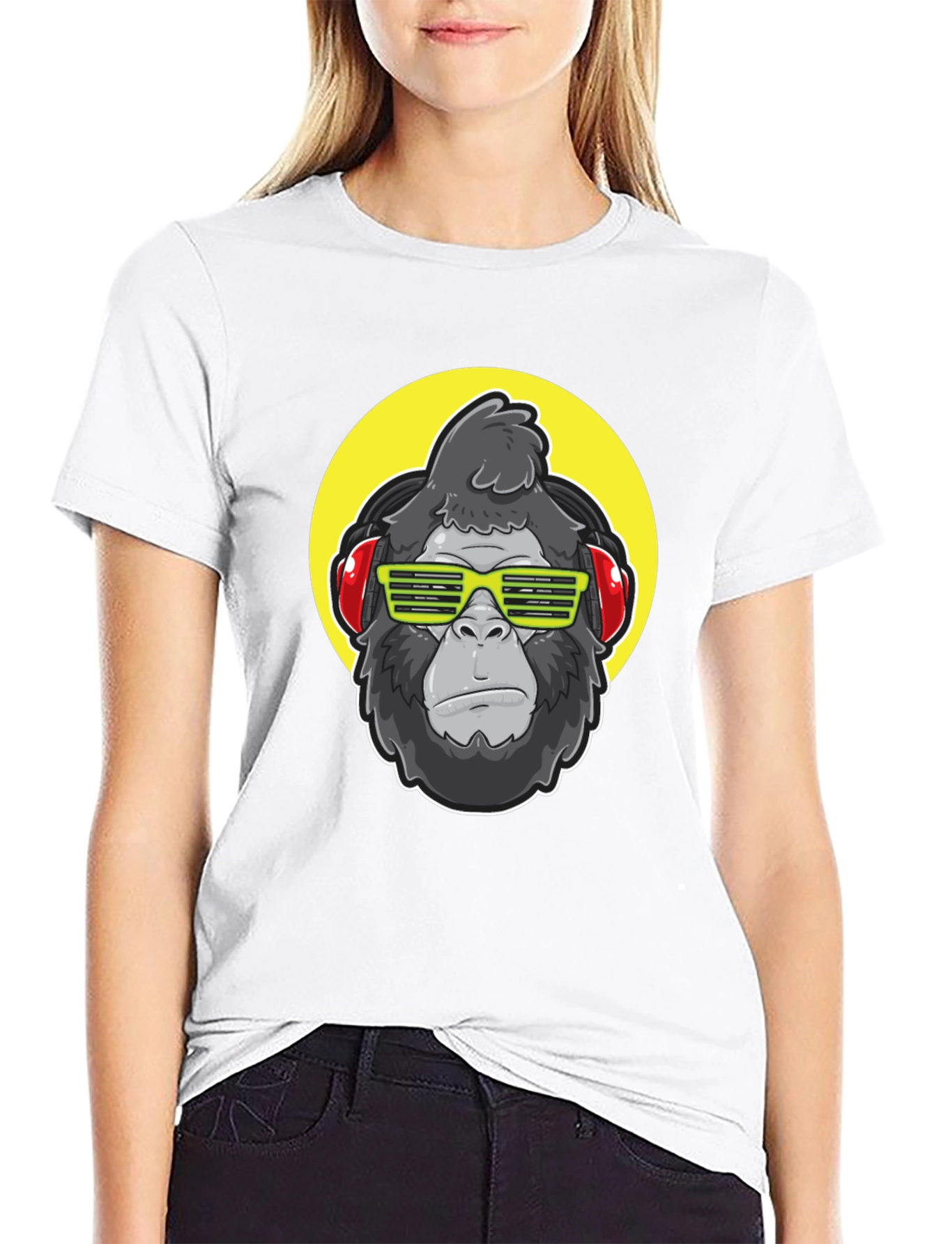 Black Cool Gorilla Graphic Tee - Music Lover Style view 9