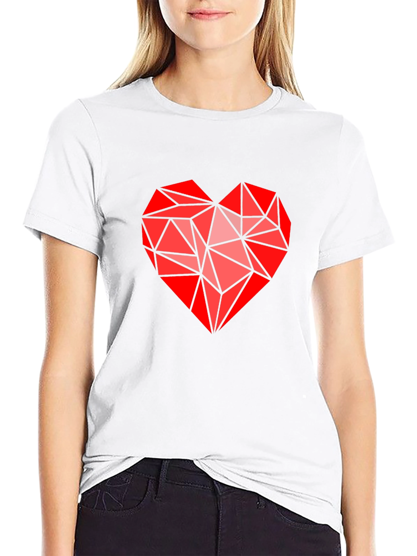 Geometric Heart Graphic Tee - Modern Love Statement Shirt - 9