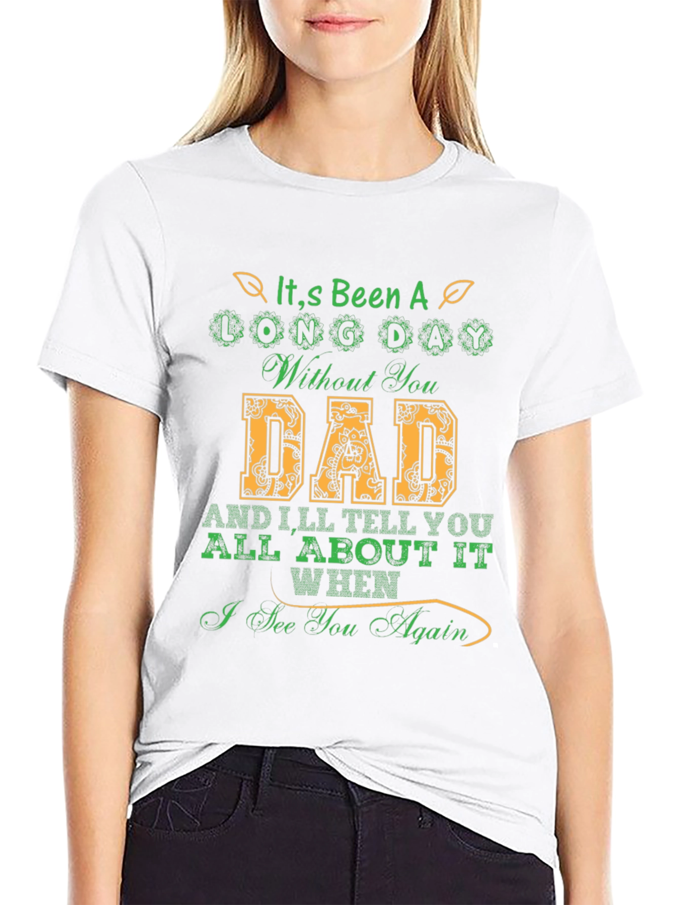 Black It's Been a Long Day Without You Dad T-Shirt view 9