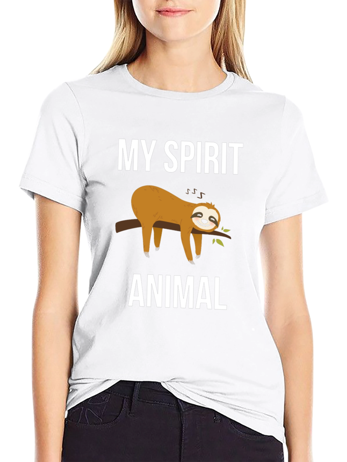 Black My Spirit Animal Sloth Graphic Tee view 9