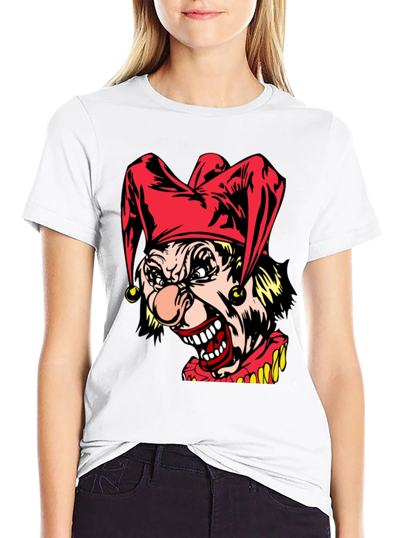 Black Creepy Clown T-Shirt - Horror Jester Graphic Tee view 9