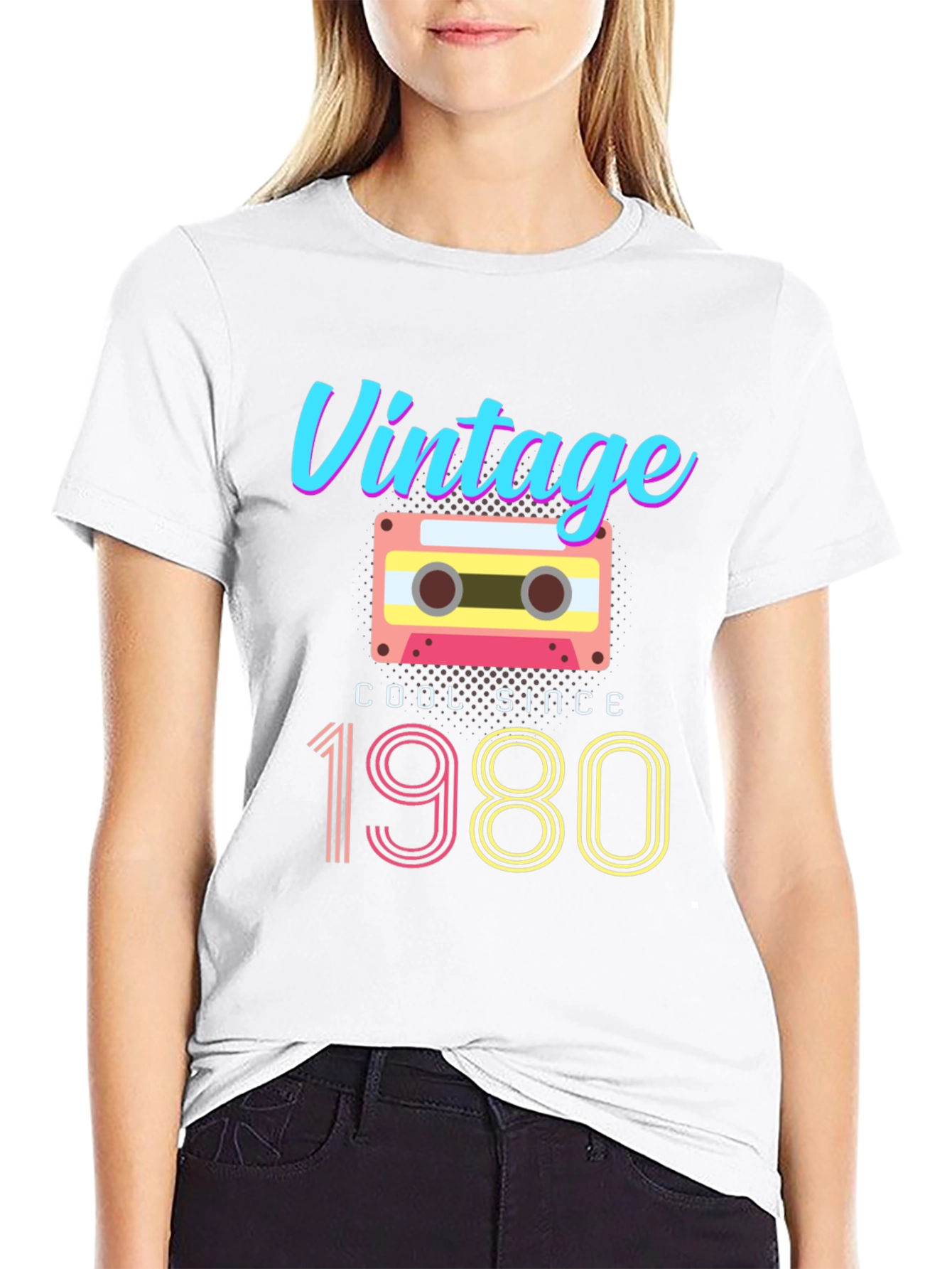 Black Vintage 1980 Cassette T-Shirt view 9