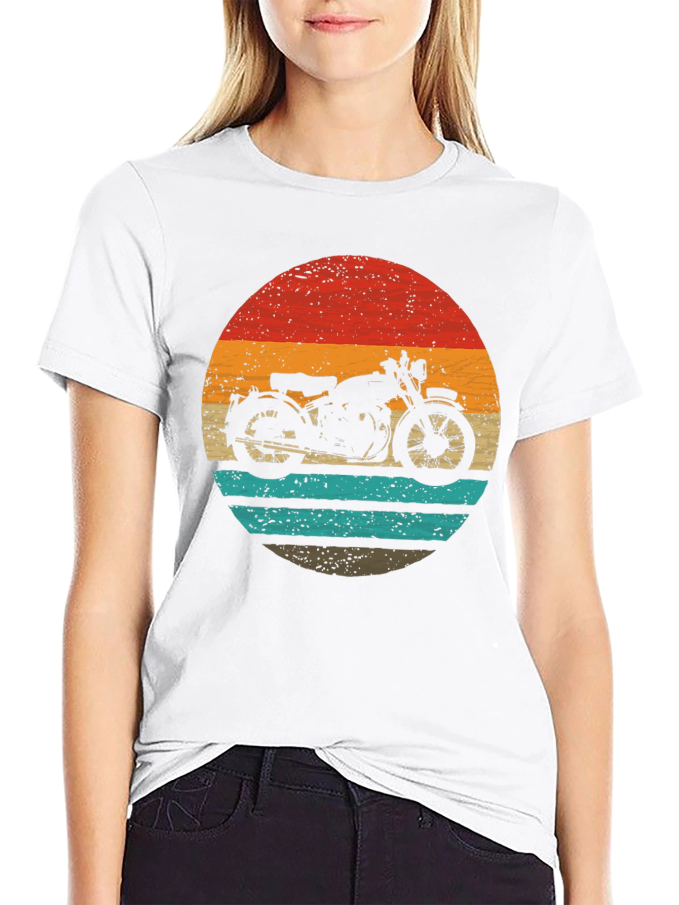 Black Retro Motorcycle Graphic Tee - Classic Style view 9