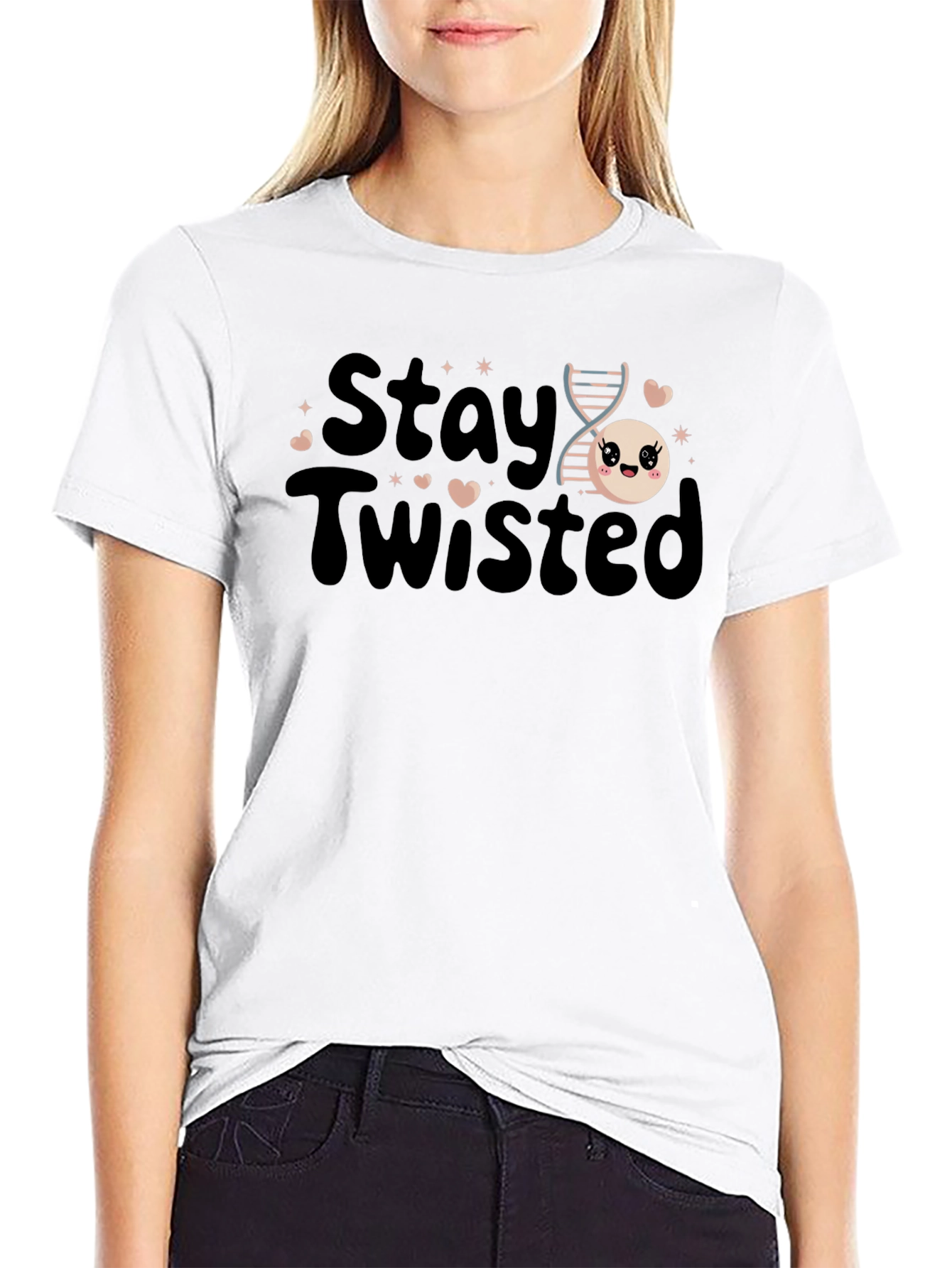 Black Stay Twisted DNA T-Shirt Funny Science Tee view 9