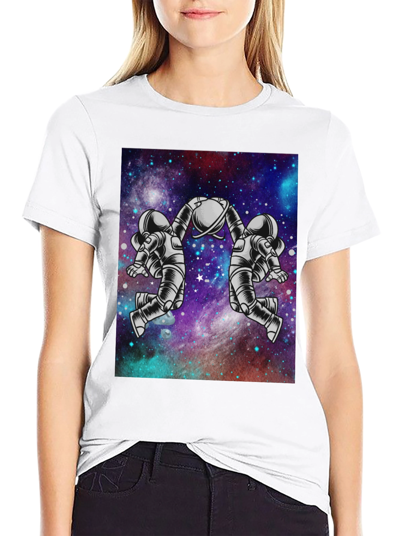 Black Astronaut Galaxy Graphic Tee - Space Design view 9