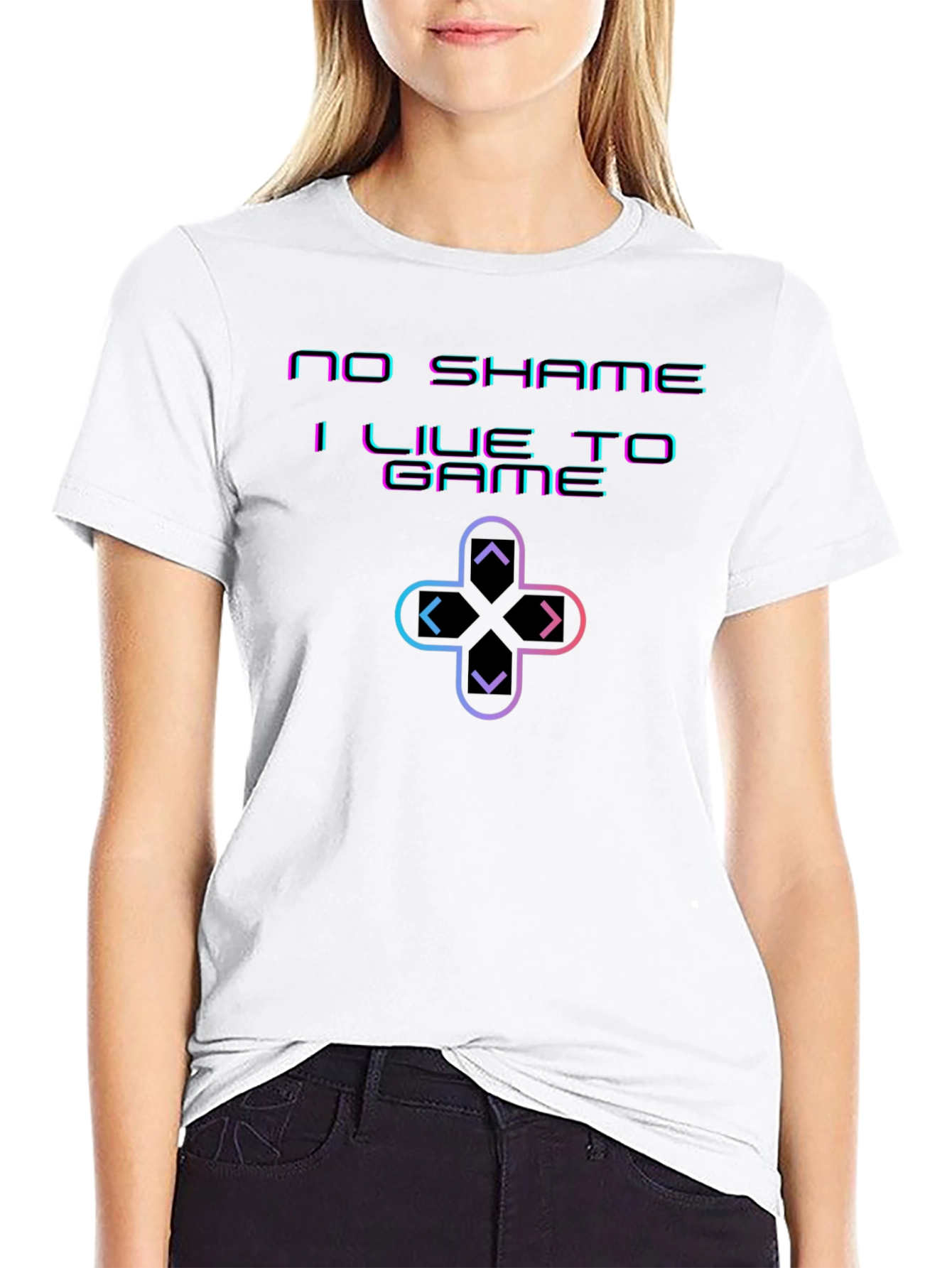 Black No Shame I Live To Game Black T-Shirt view 9