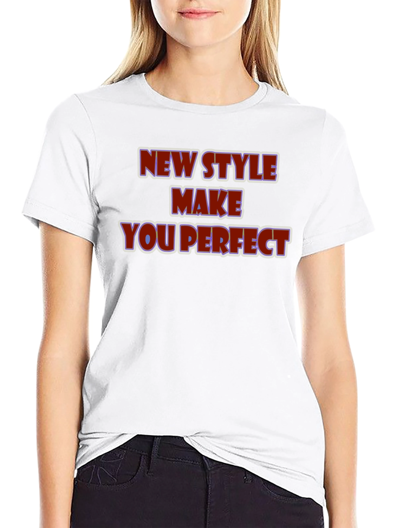 Black New Style Make You Perfect Black Graphic Tee view 9