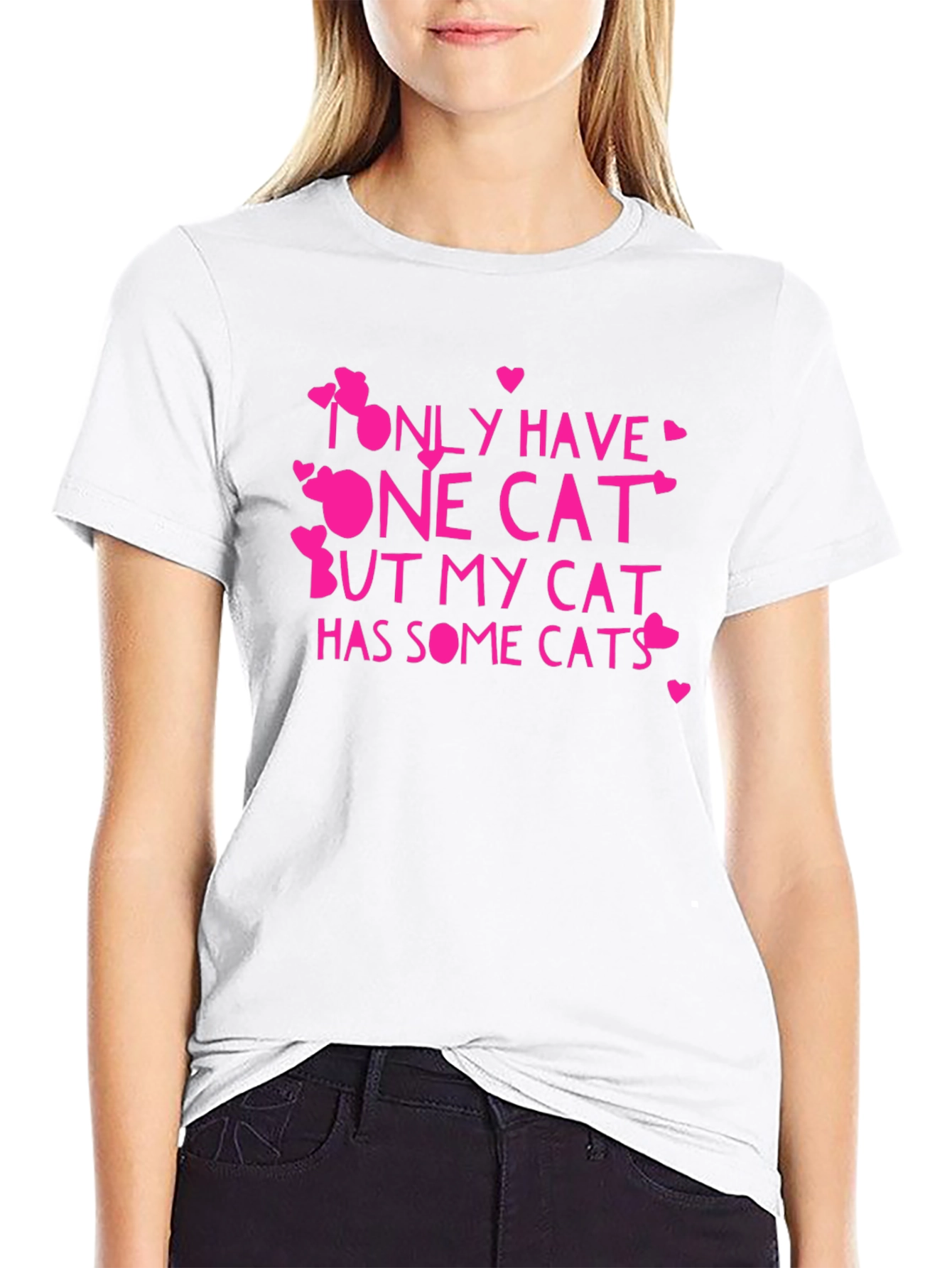 Black Funny Cat Lover T-Shirt - Only Have One Cat Tee view 9