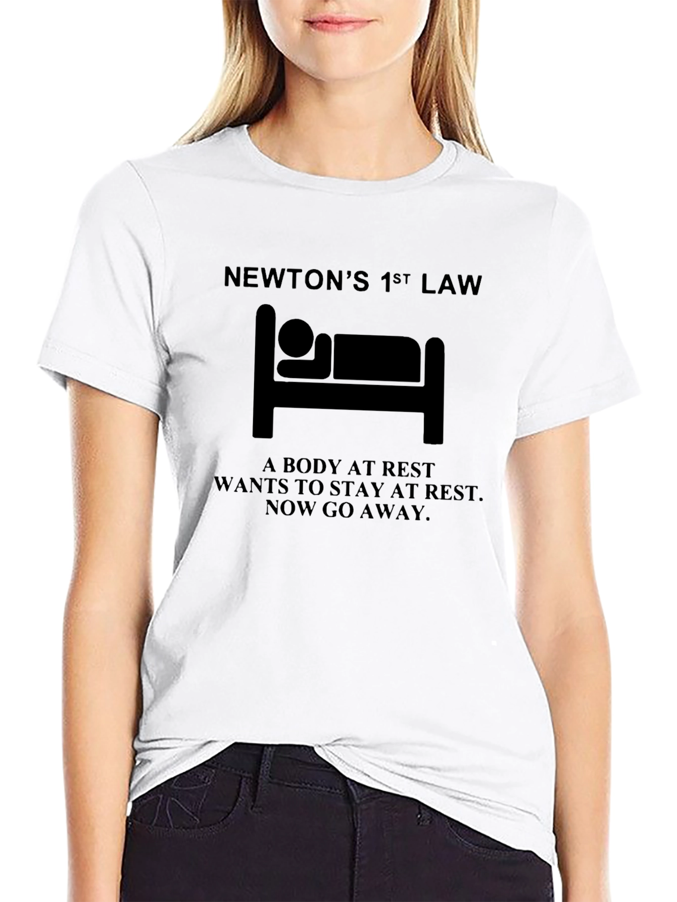 Black Newton's 1st Law Funny Physics T-Shirt view 9
