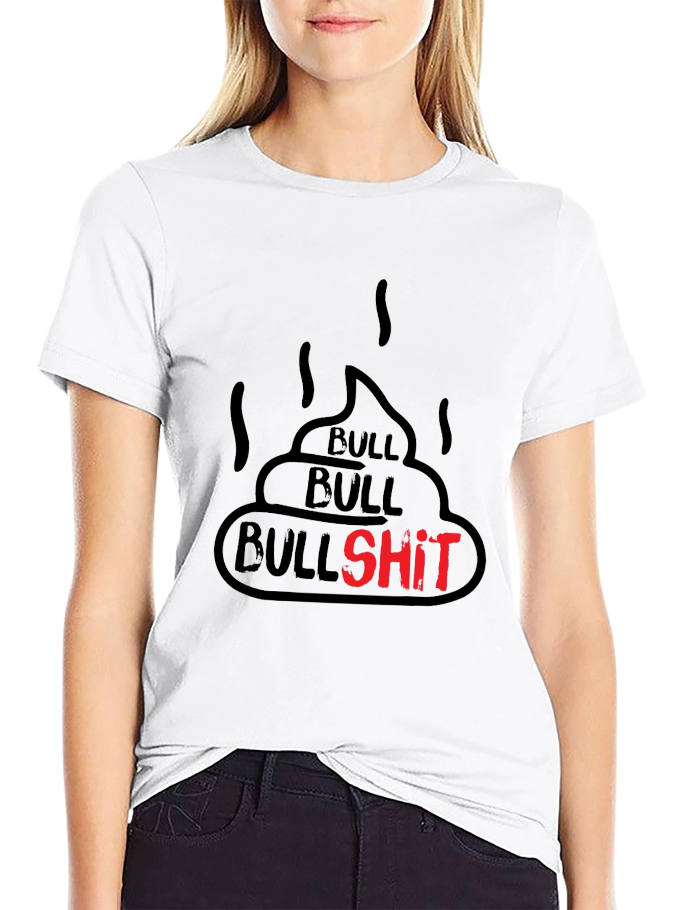 Black Bullshit Graphic Tee - Funny Humor Novelty T-Shirt view 9