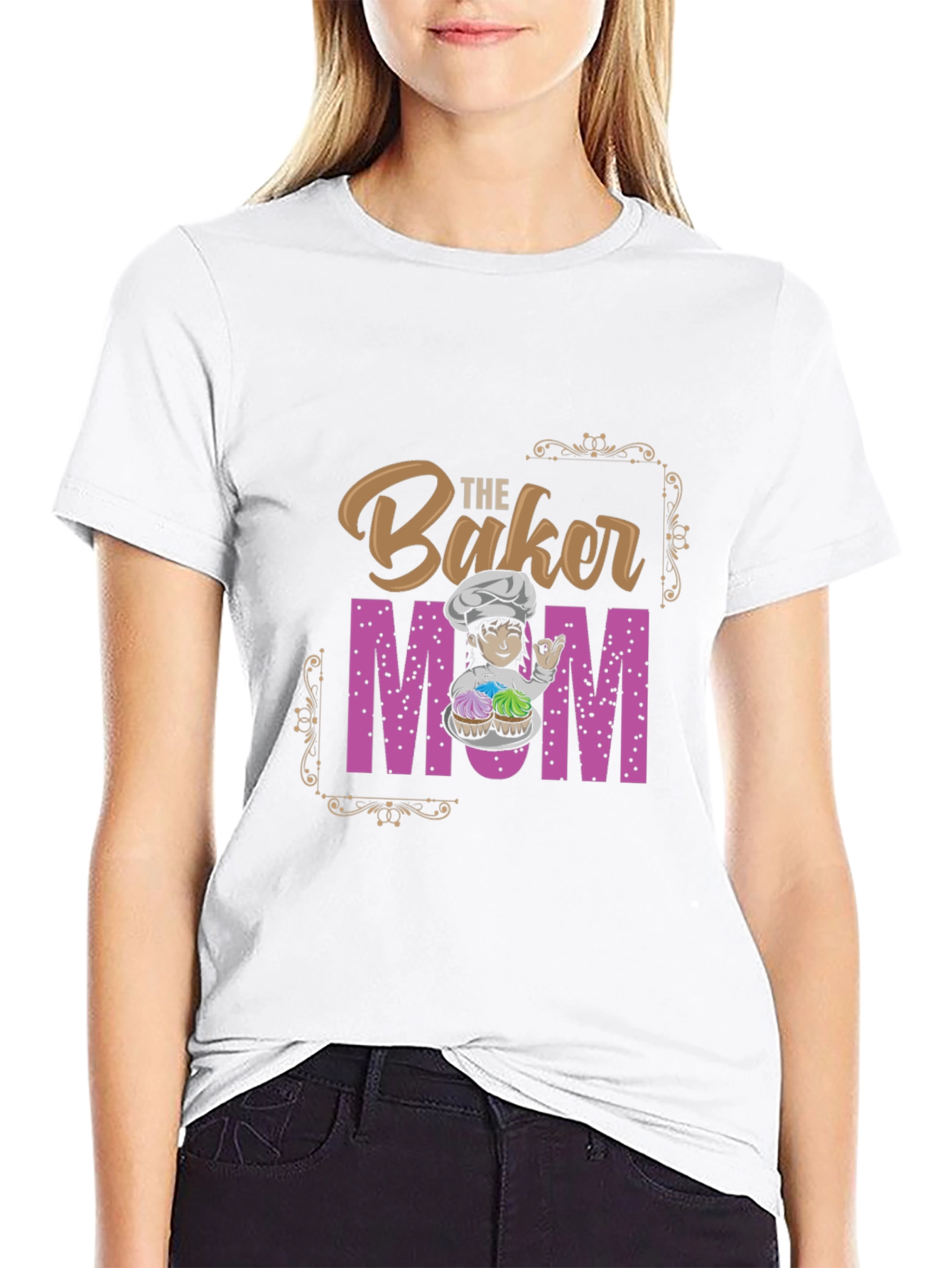 Black Baker Mom T-Shirt - Baking Love view 9