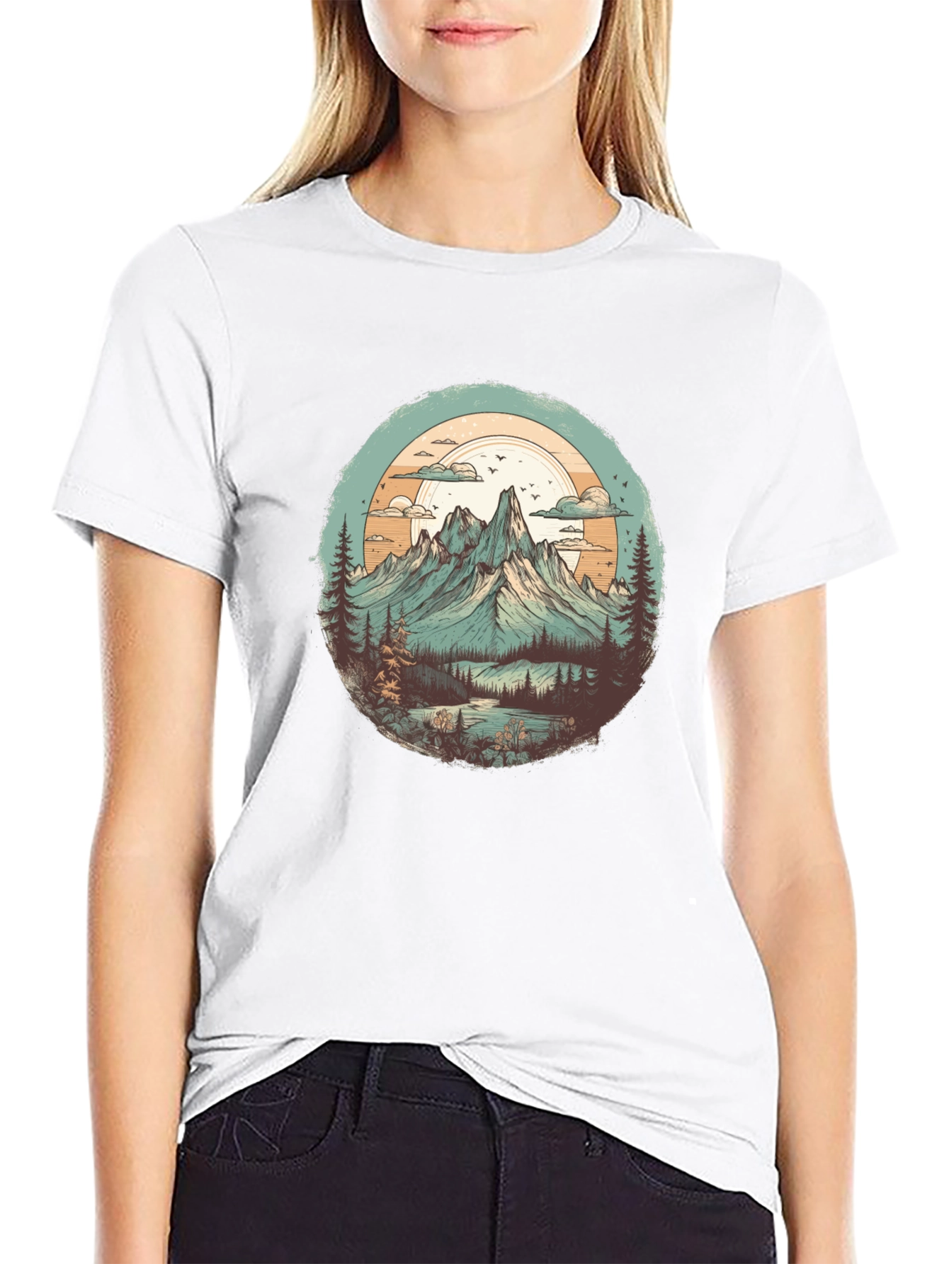 Black Mountain Landscape Graphic Tee view 9