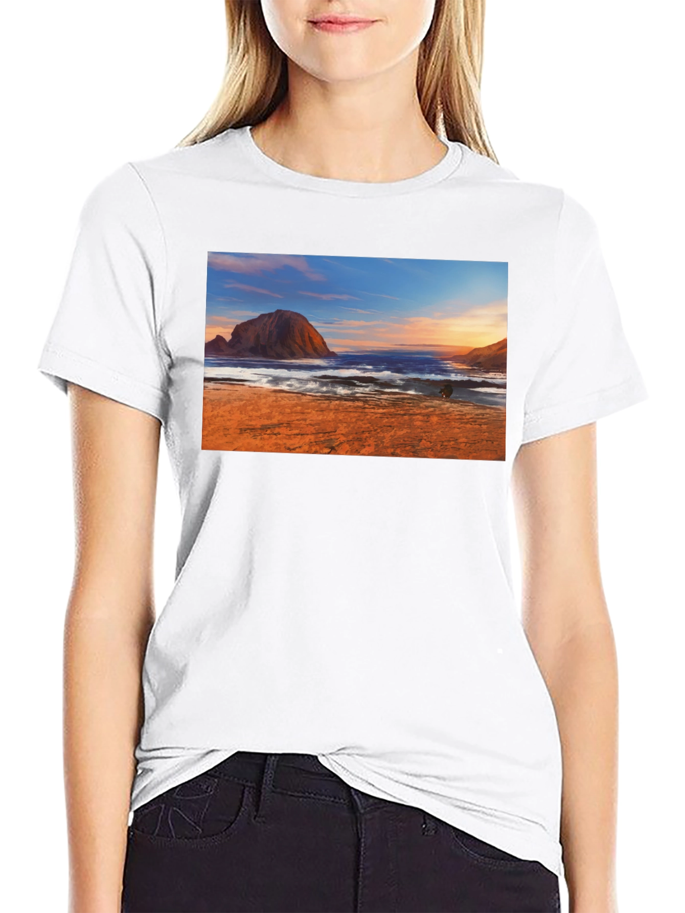 Black Beachscape Graphic Tee - Black Short Sleeve view 9
