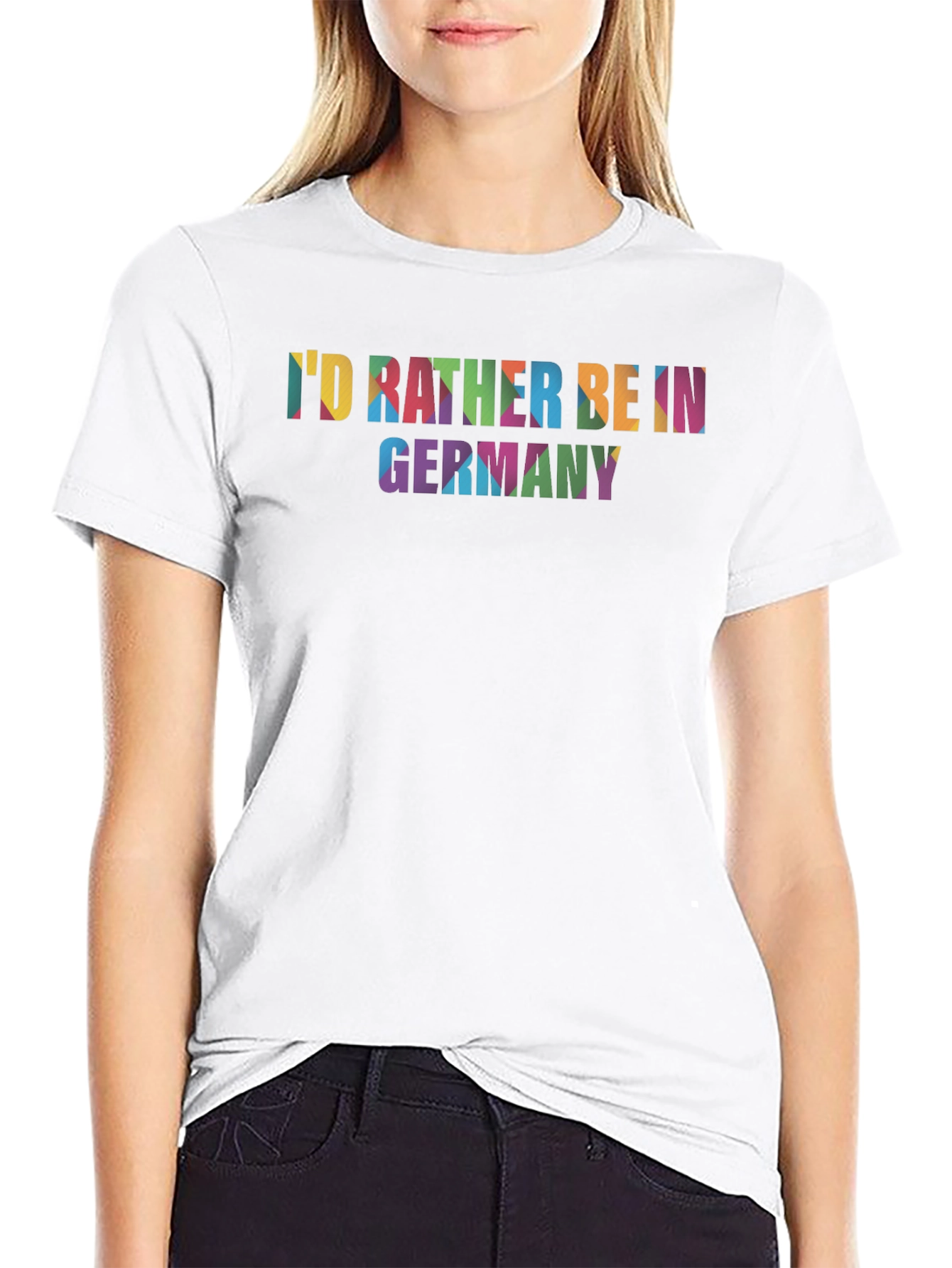 Black Germany Graphic Tee - I'd Rather Be In Germany T-Shirt view 9