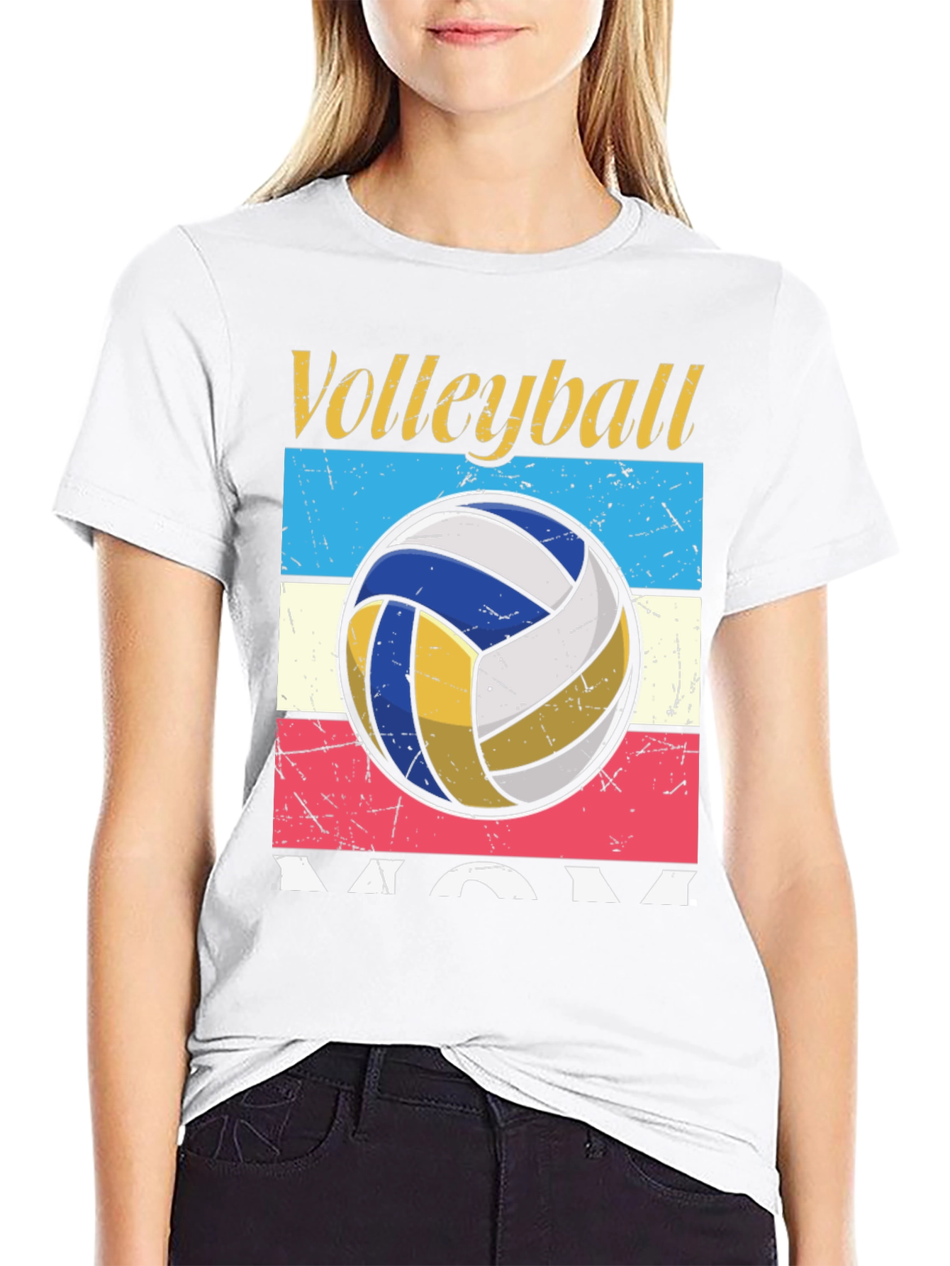 Black Volleyball Mom Graphic Tee view 9