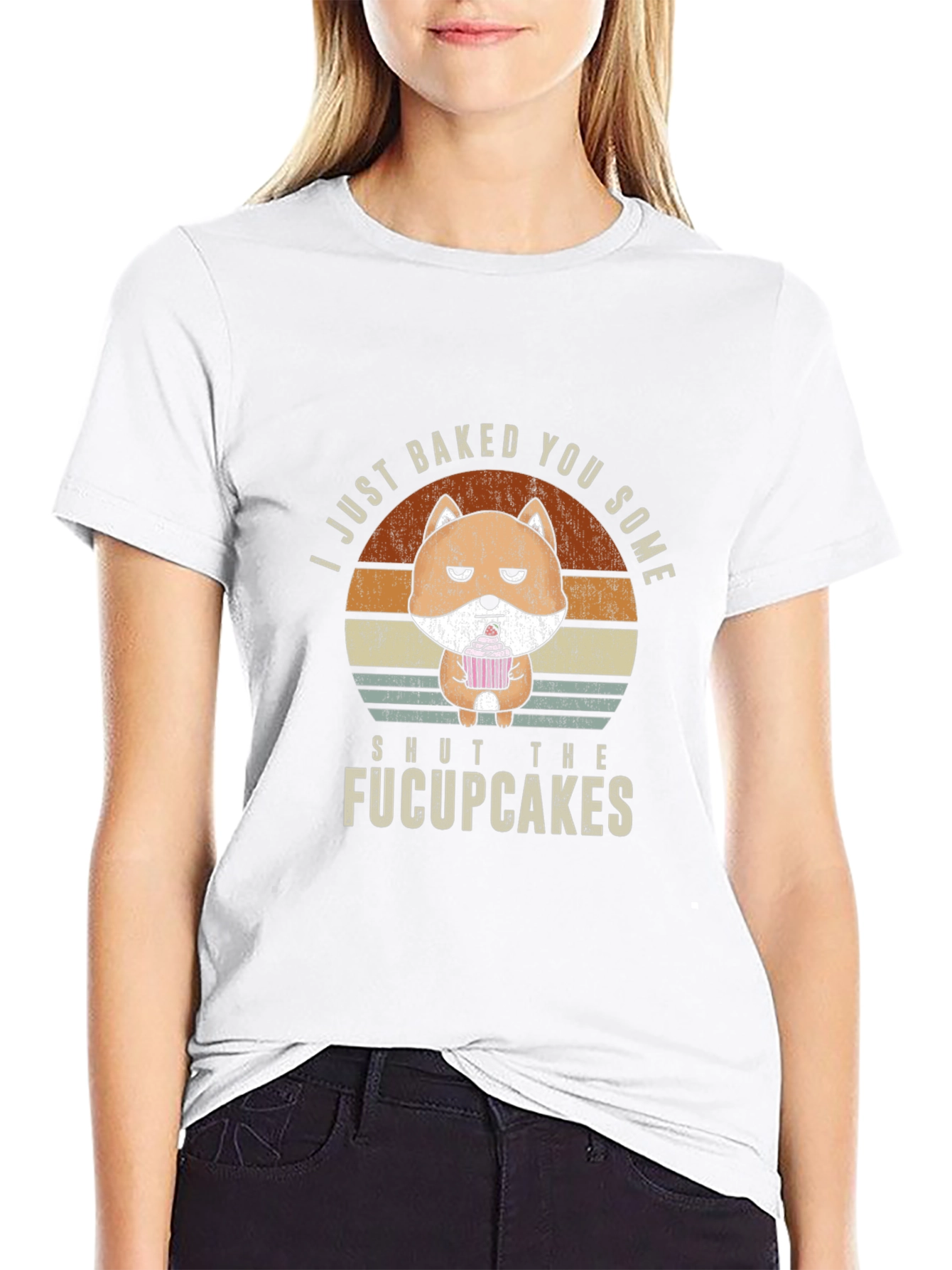 Black Funny "Fucupcakes" Graphic T-Shirt view 9