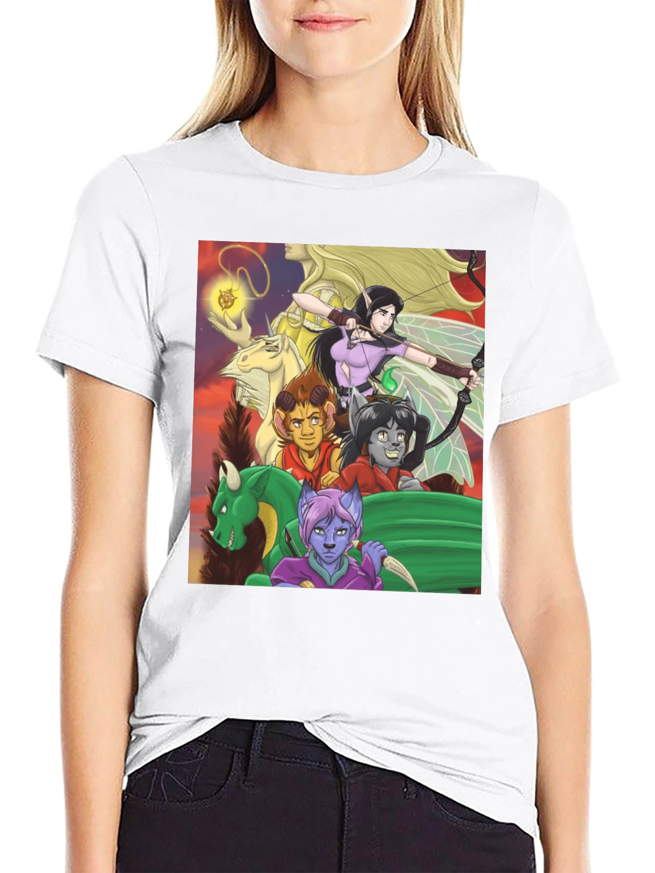 Black Fantasy Character T-Shirt view 9